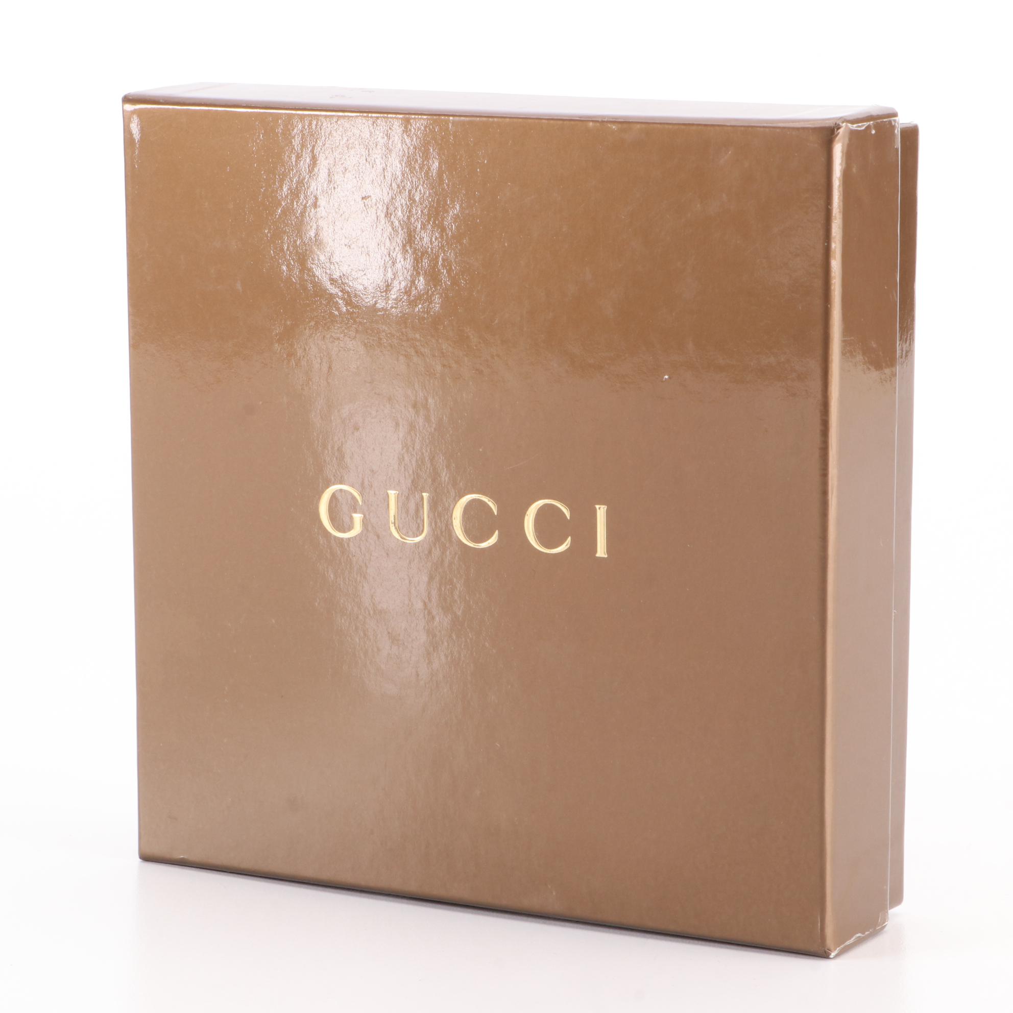 Gucci Compact Wallet in GG Supreme Coated Canvas and Leather with Box