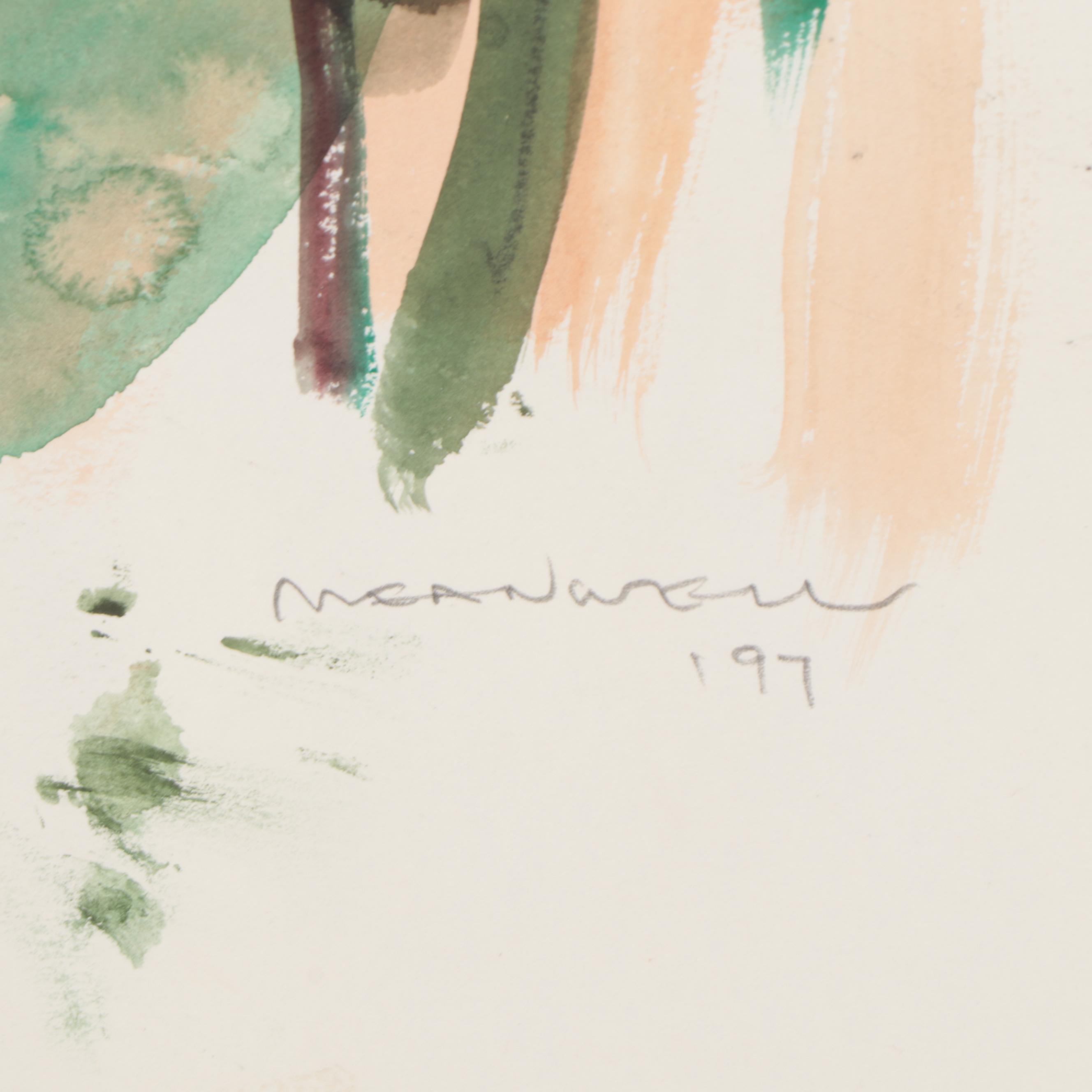 Jack Meanwell Portrait Watercolor Painting, 1997