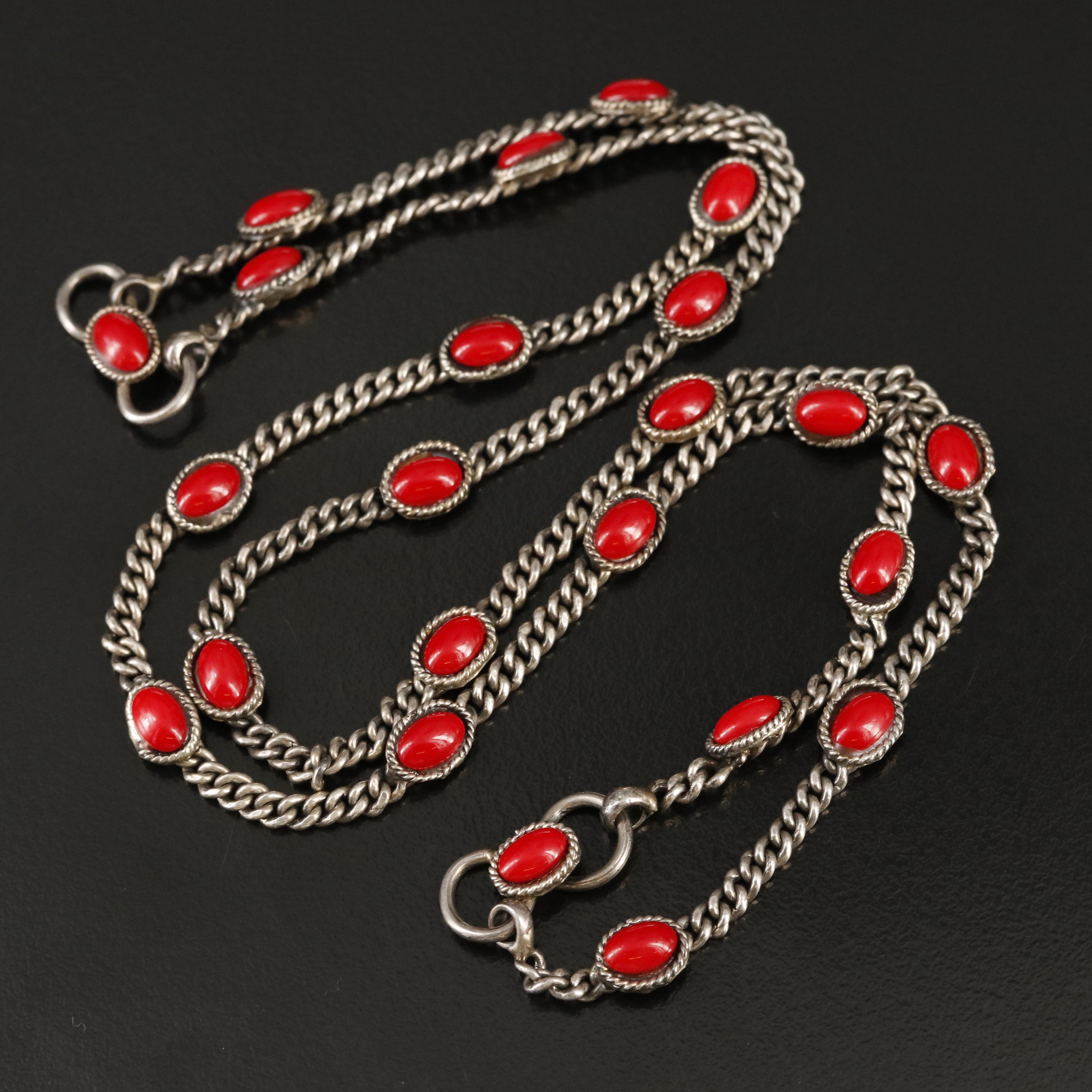Faux Coral Station Necklace