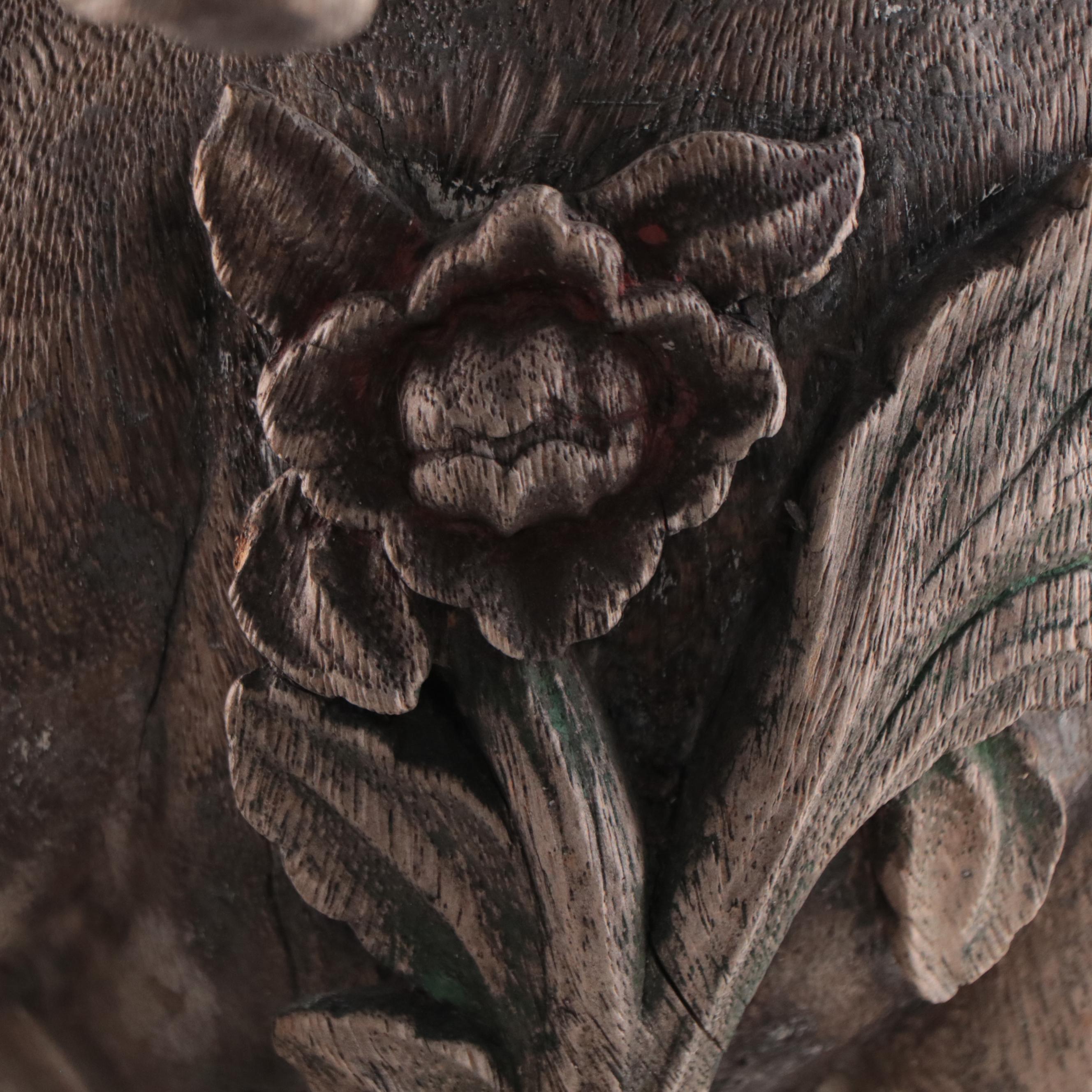 Large Meiji Period Japanese Wooden Shishi, 19th Century