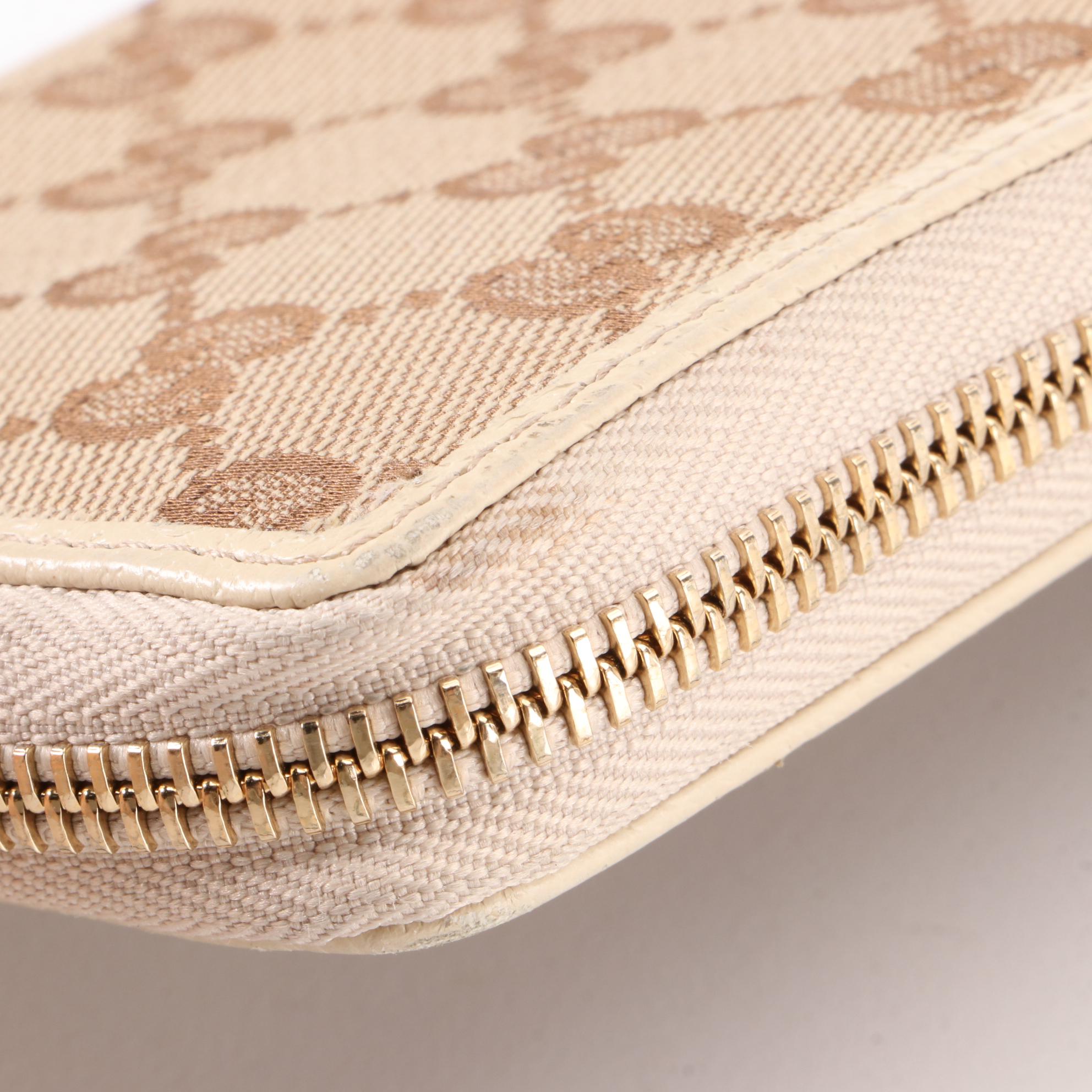 Gucci GG Canvas and Leather Zip Wallet