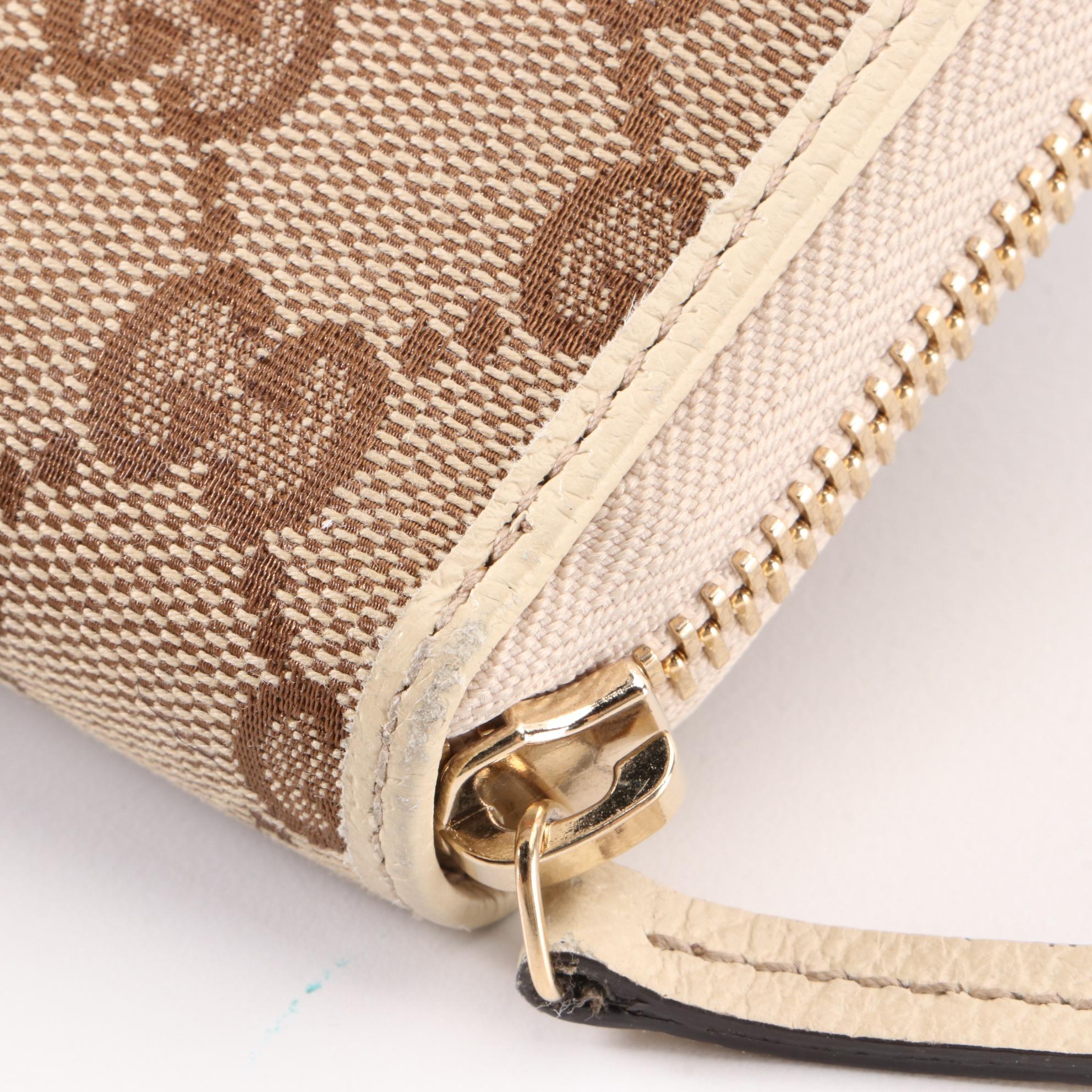 Gucci GG Canvas and Leather Zip Wallet