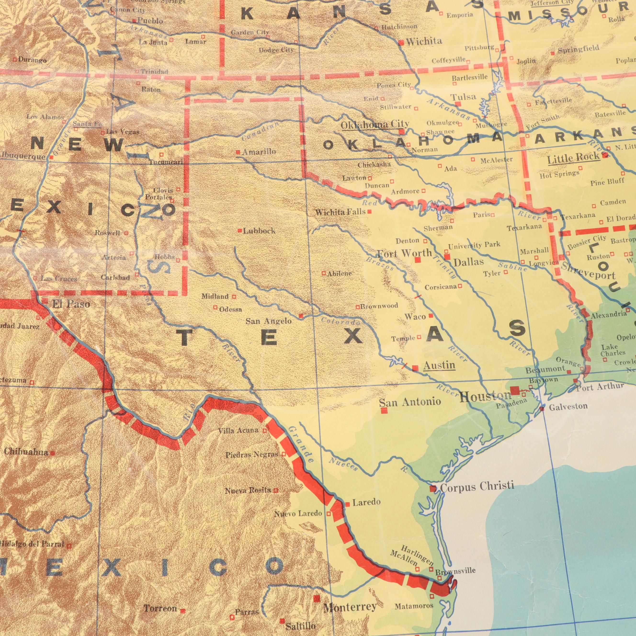 Cram's Physical-Political Map of the United States Classroom Pull Down Map