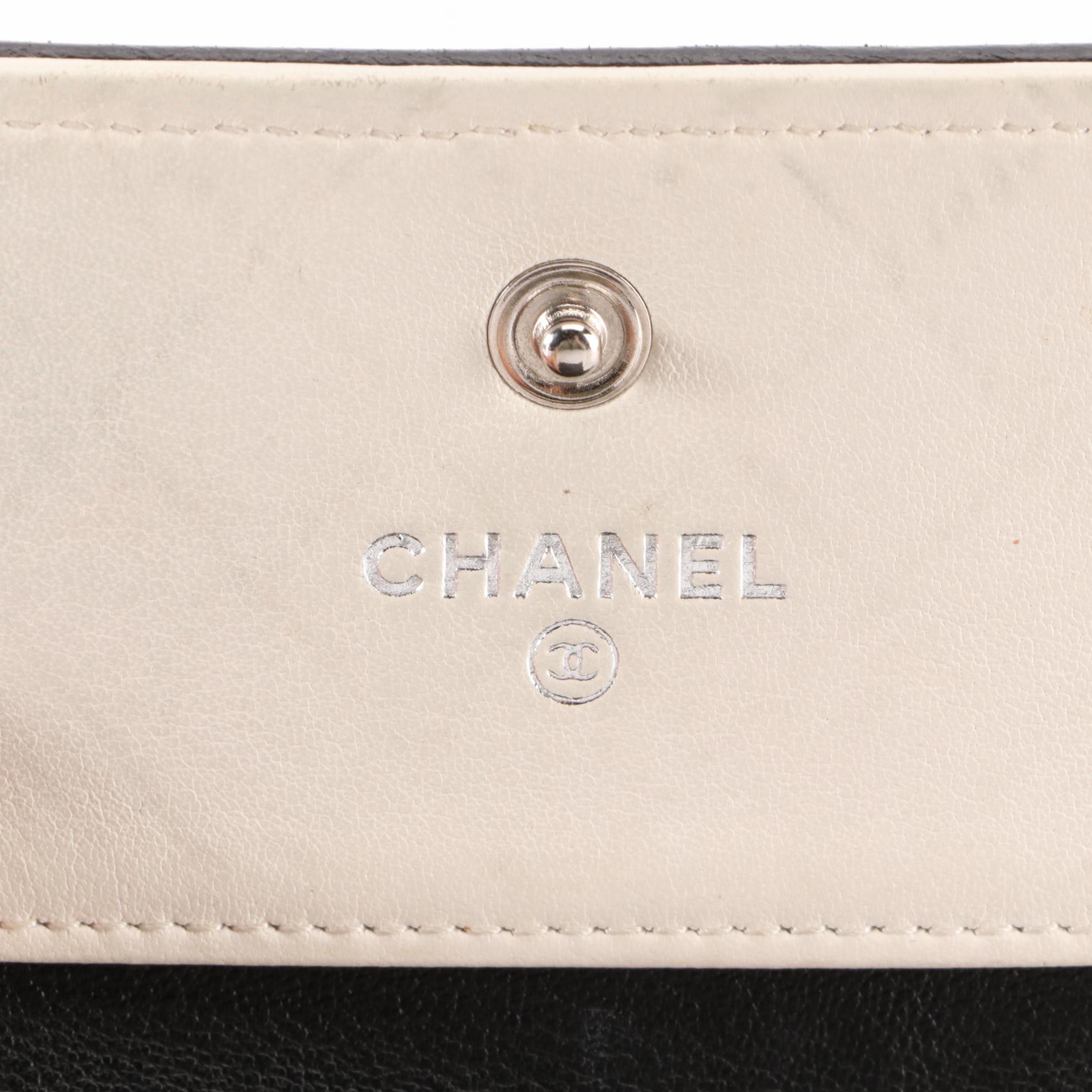 Chanel Quilted Embossed Leather Compact Wallet with Box