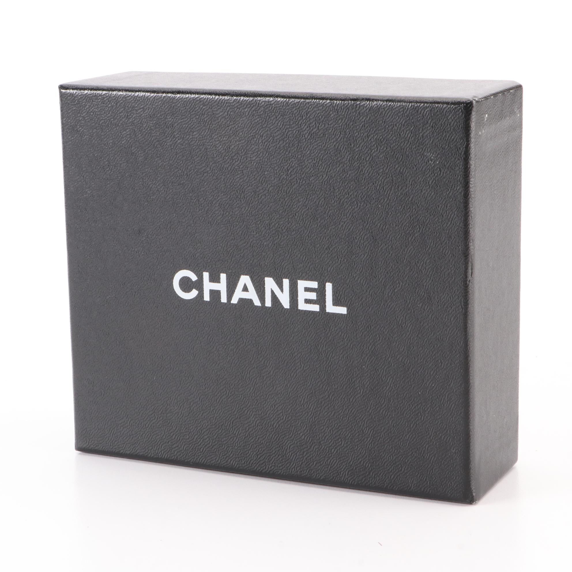Chanel Quilted Embossed Leather Compact Wallet with Box