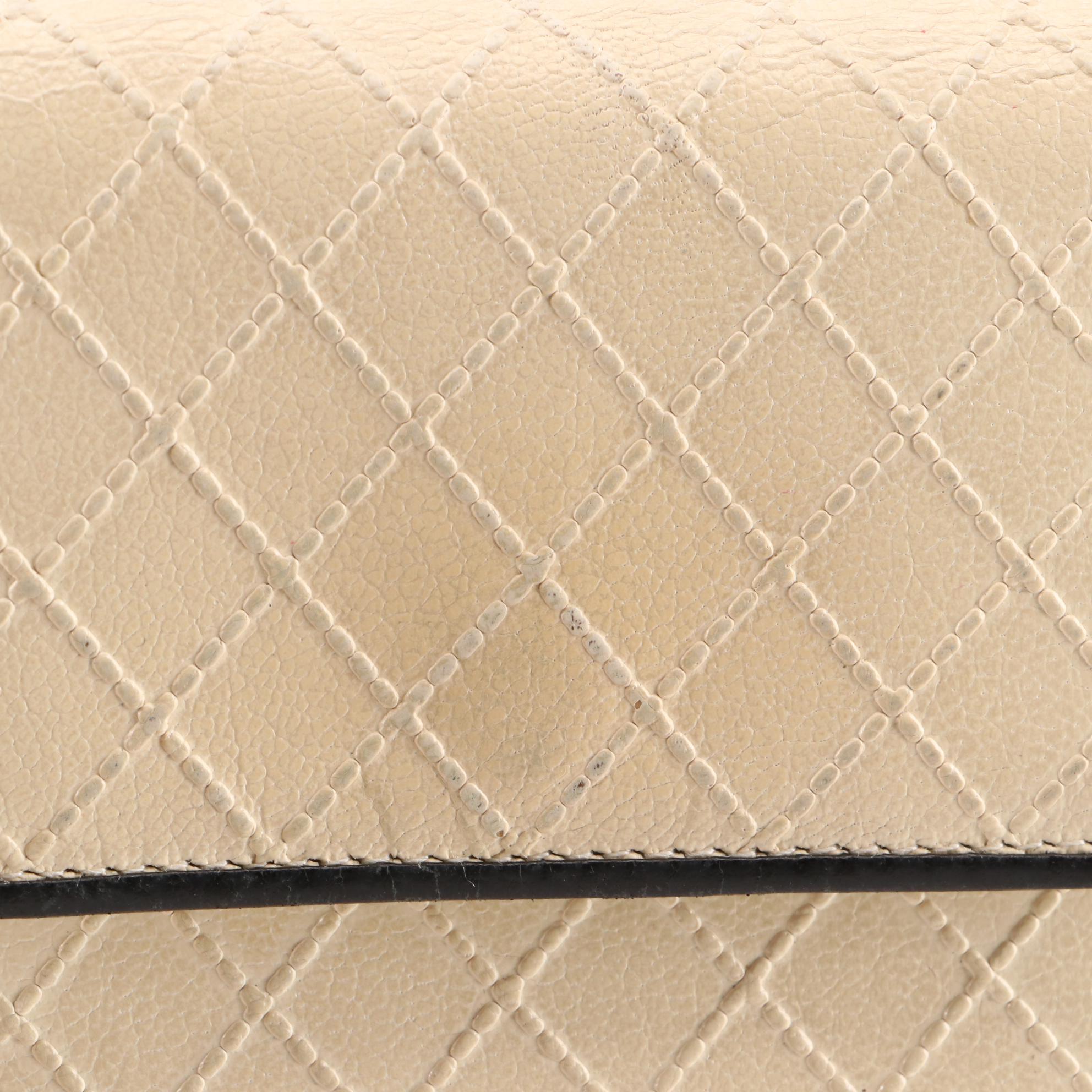 Chanel Quilted Embossed Leather Compact Wallet with Box