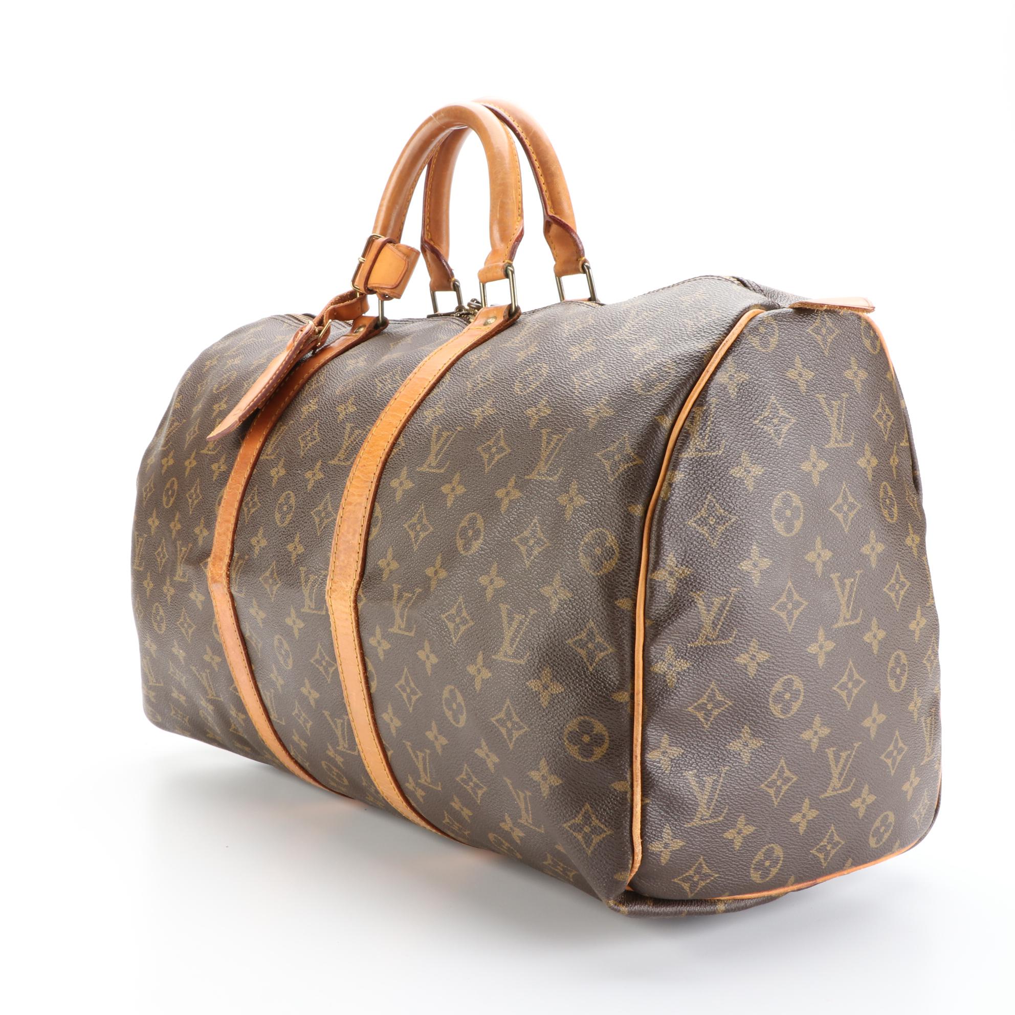 Louis Vuitton Keepall 50 in Monogram Canvas and Vachetta Leather