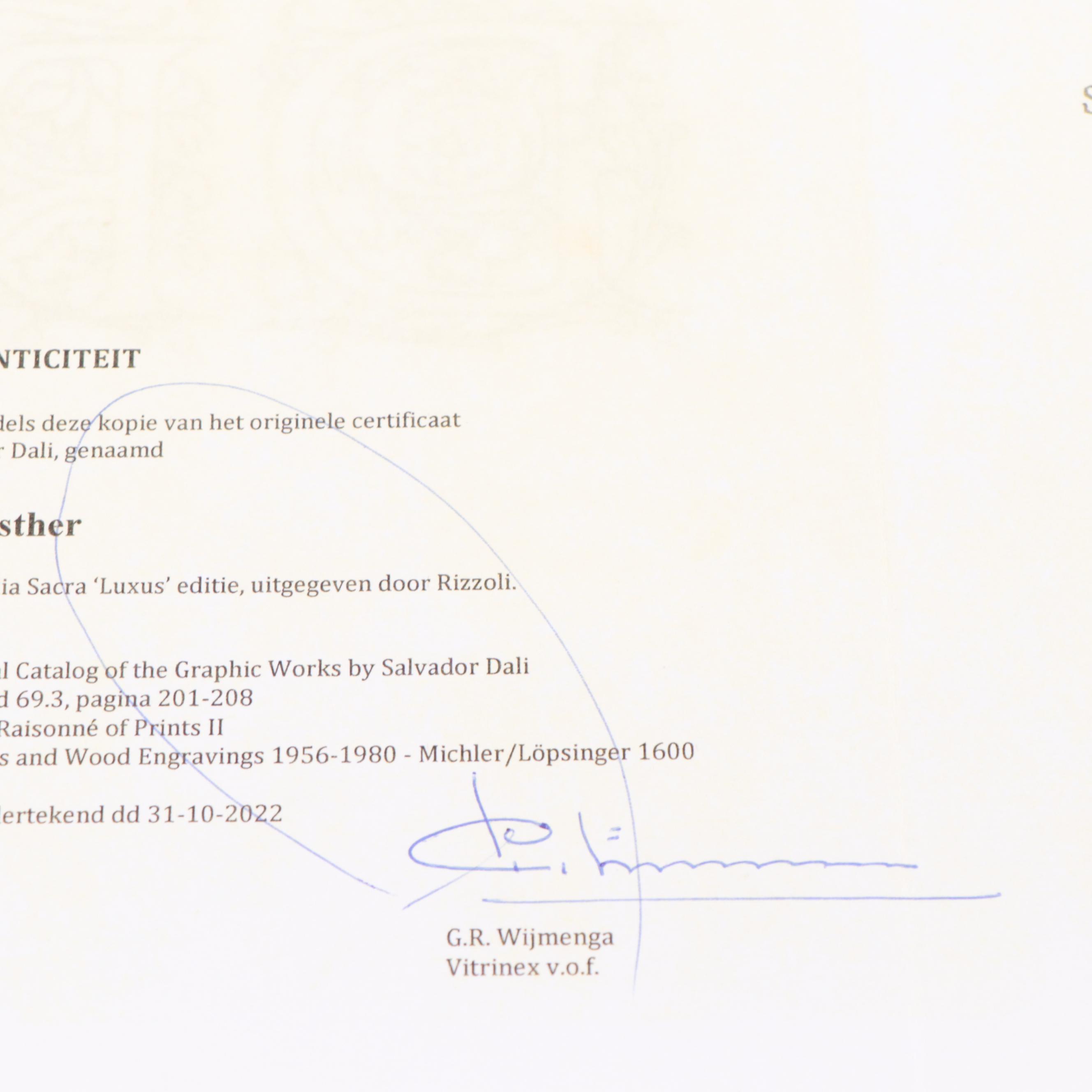 Salvador Dalí Lithographic Print from "Biblia Sacra," 1969