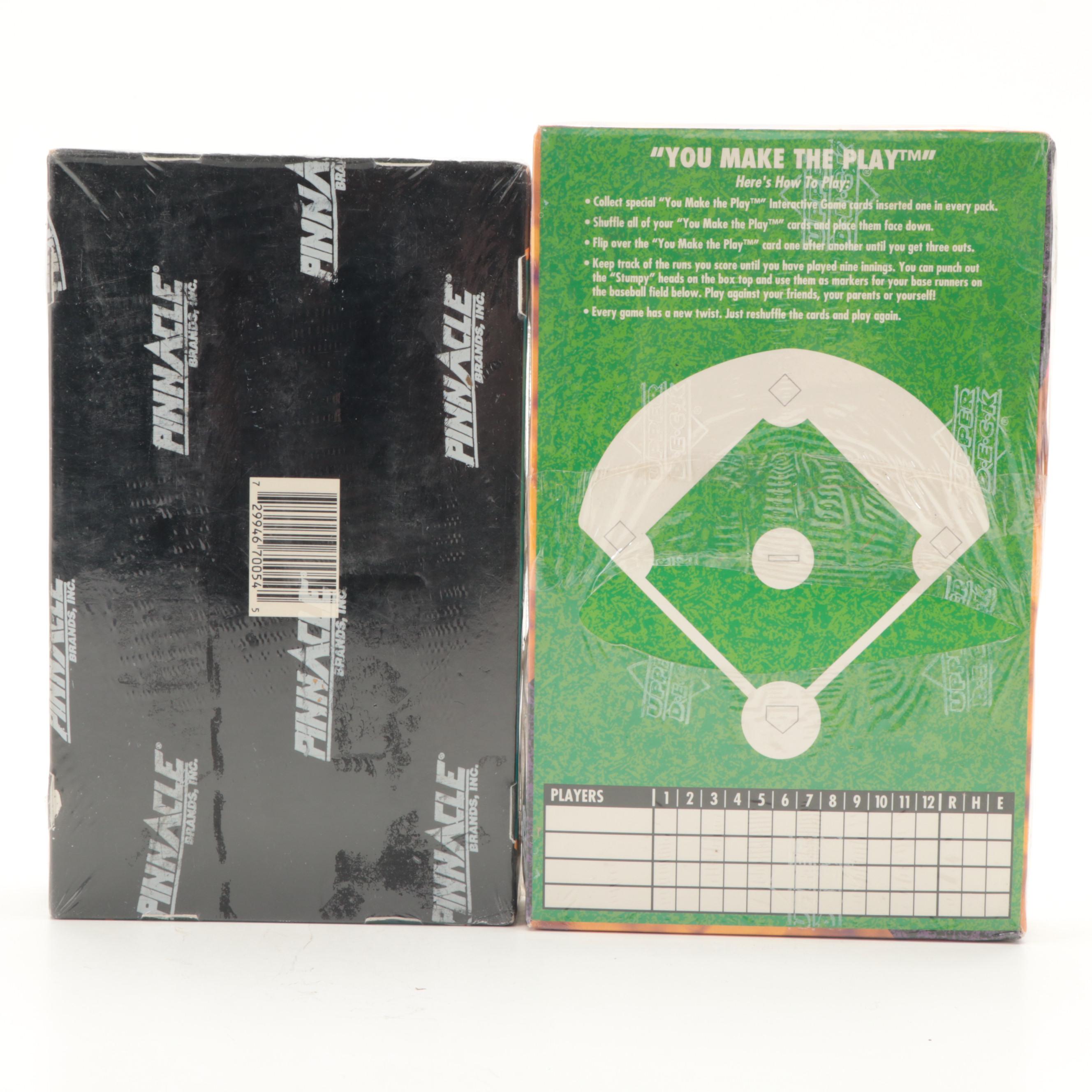 Topps, Upper Deck, Pinnacle Sealed Baseball Card Hobby Boxes, 1990s–2000s