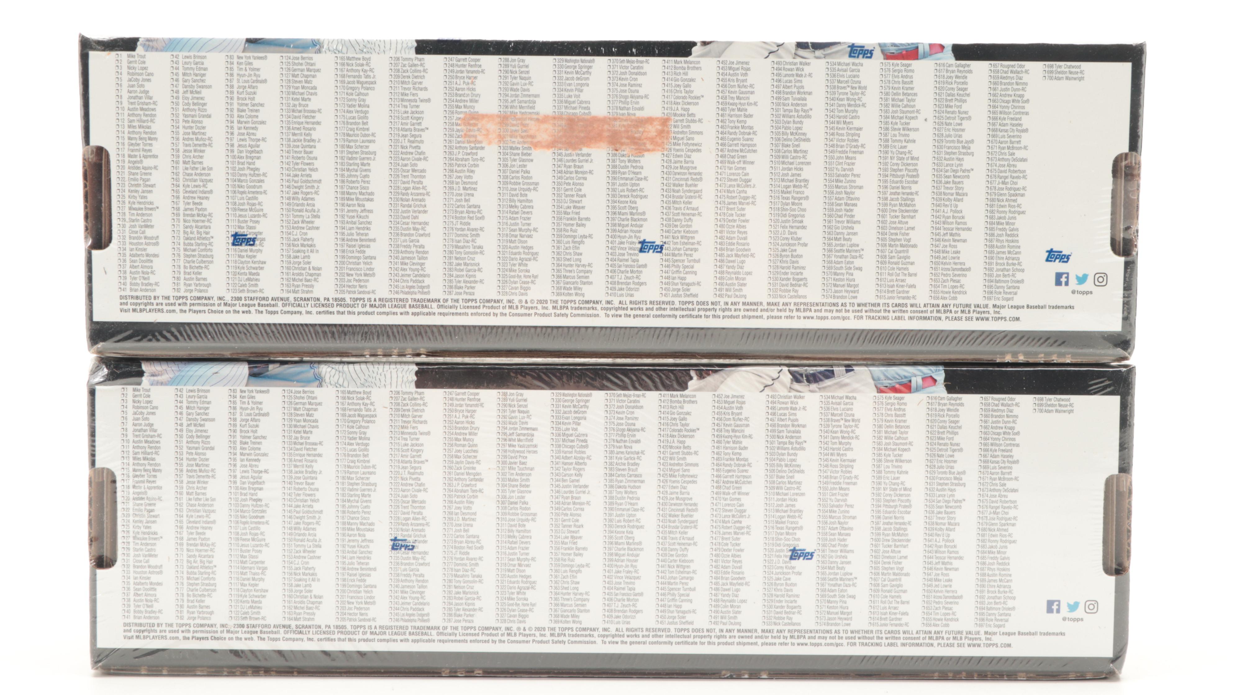 2020 Topps Baseball Cards Factory Sealed Complete Sets