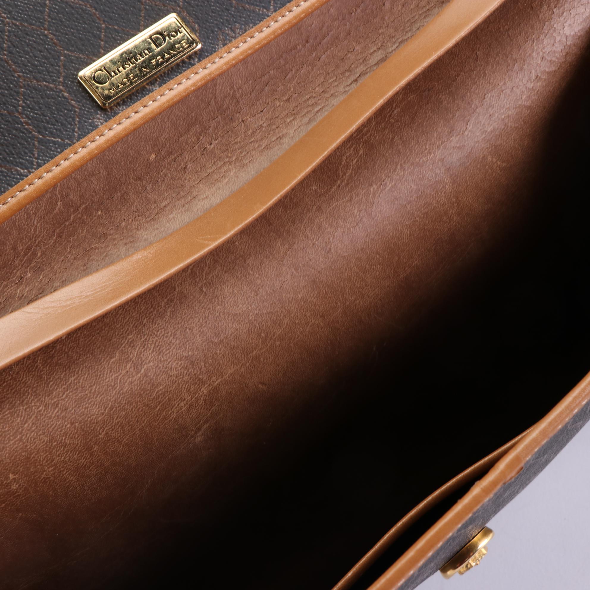 Christian Dior Shoulder Bag in Black Honeycomb Coated Canvas