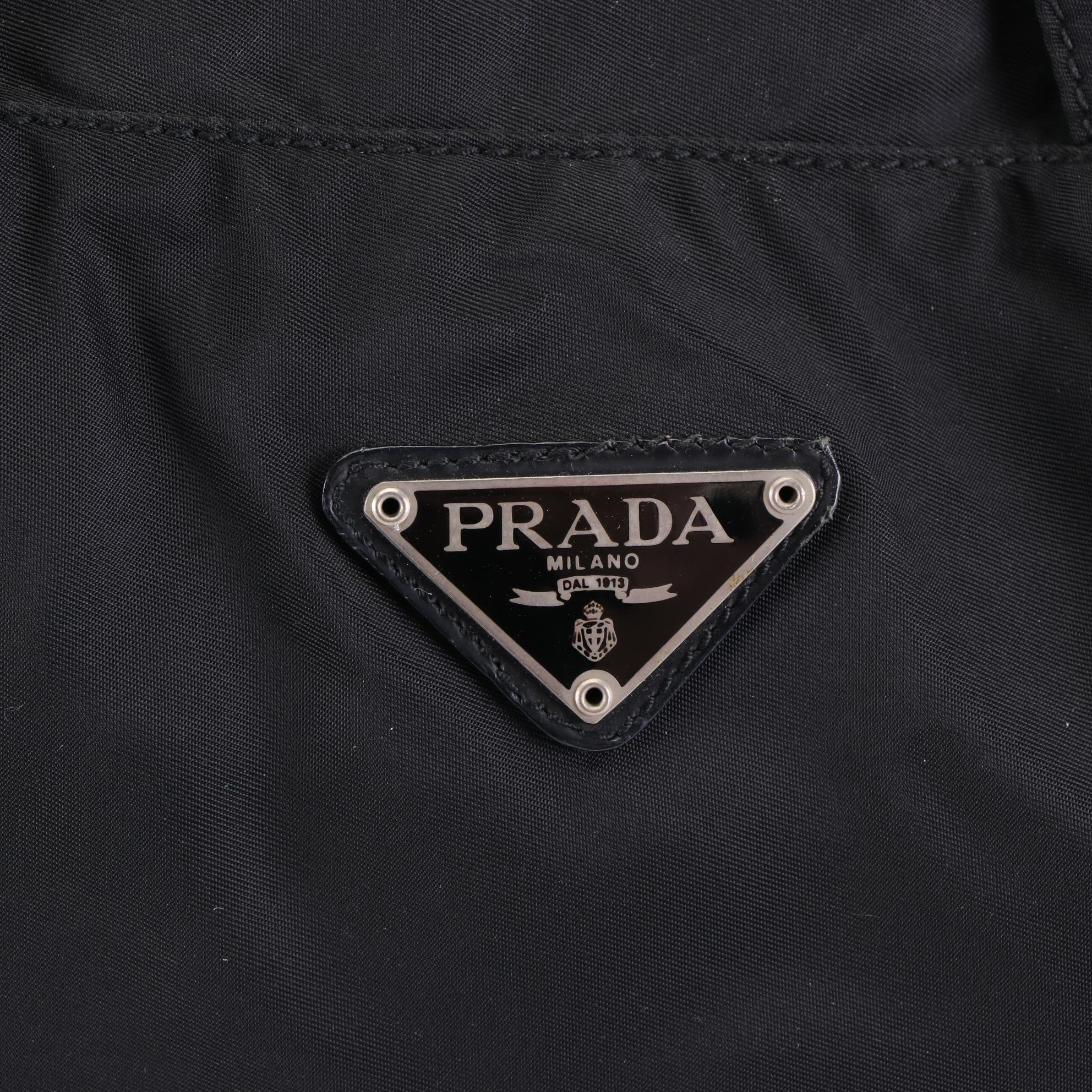 Prada Small Zip Tote in Black Tessuto Nylon
