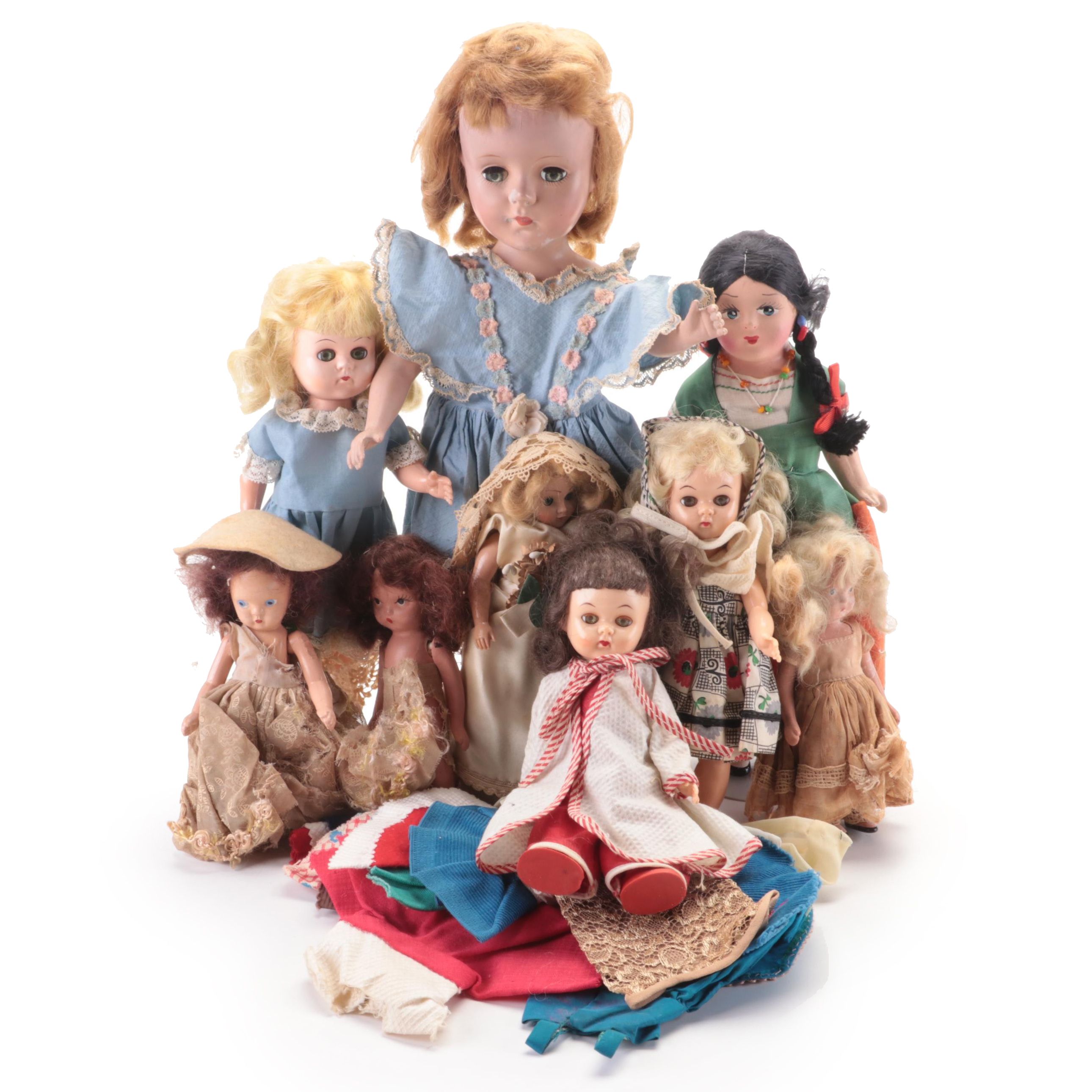 Nancy Ann, Virga with Other Jointed Dolls, Mid-20th Century