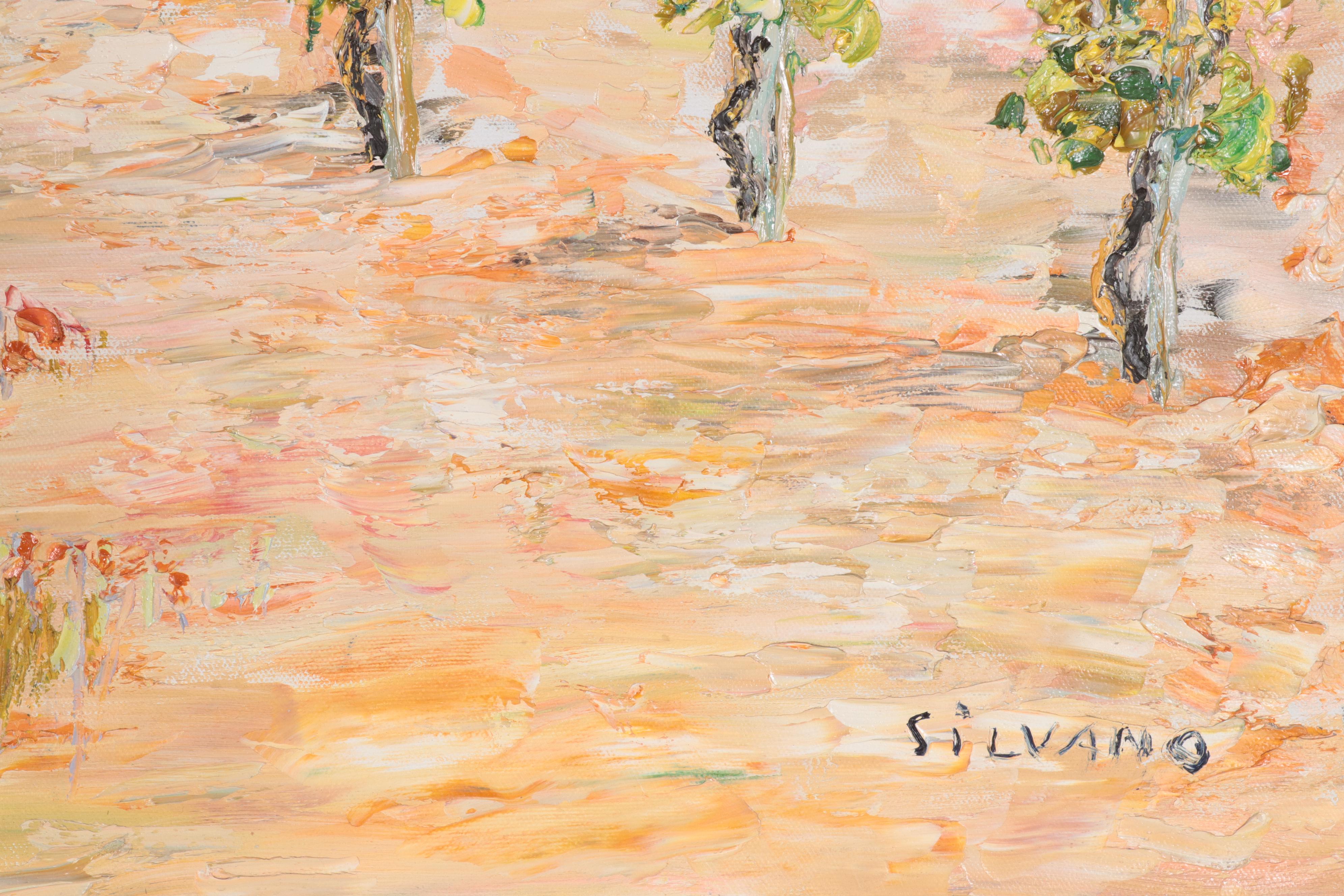 Landscape Oil Painting of Poppies, Circa 2000