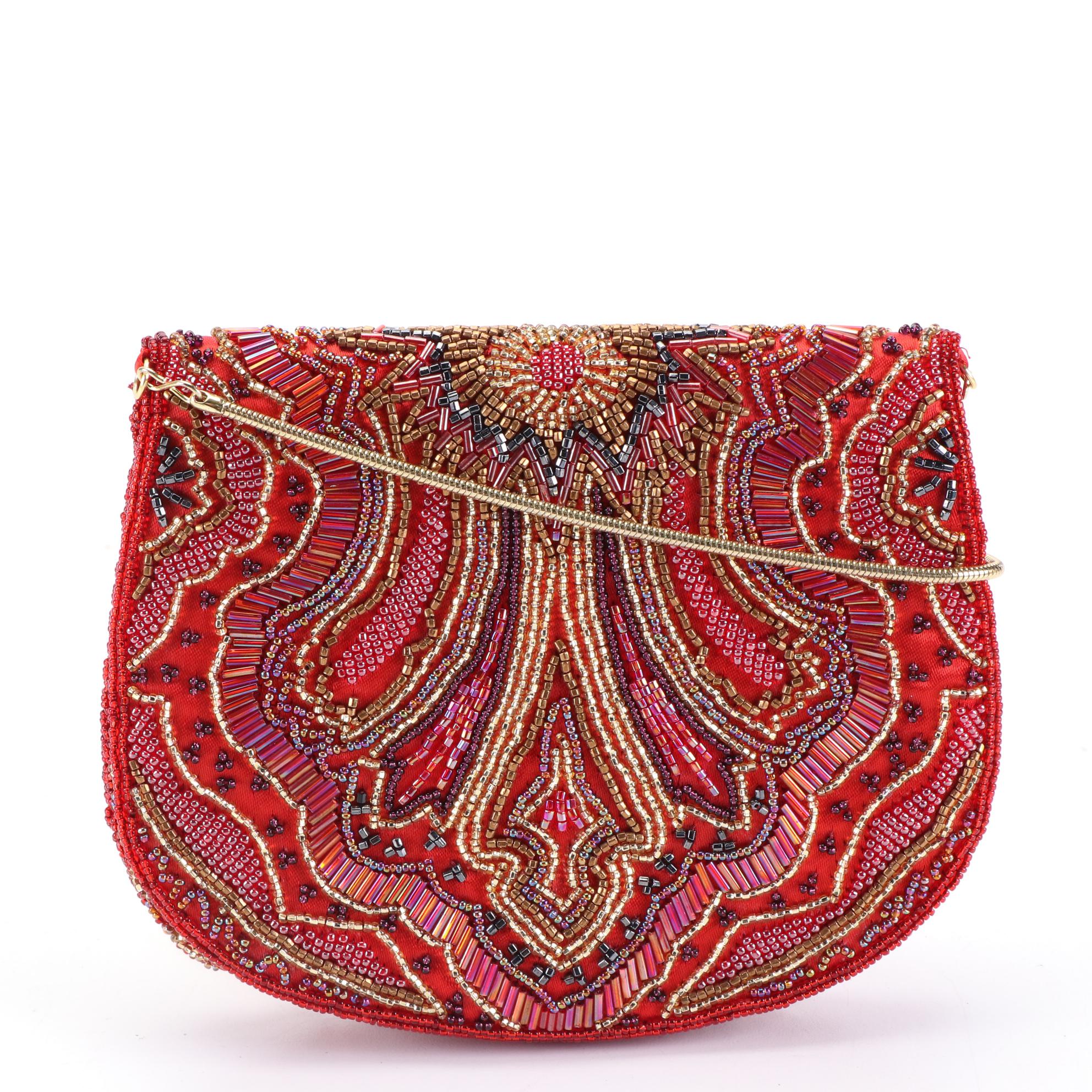 Small Beaded Flap Shoulder Bags and Beaded Hair Comb