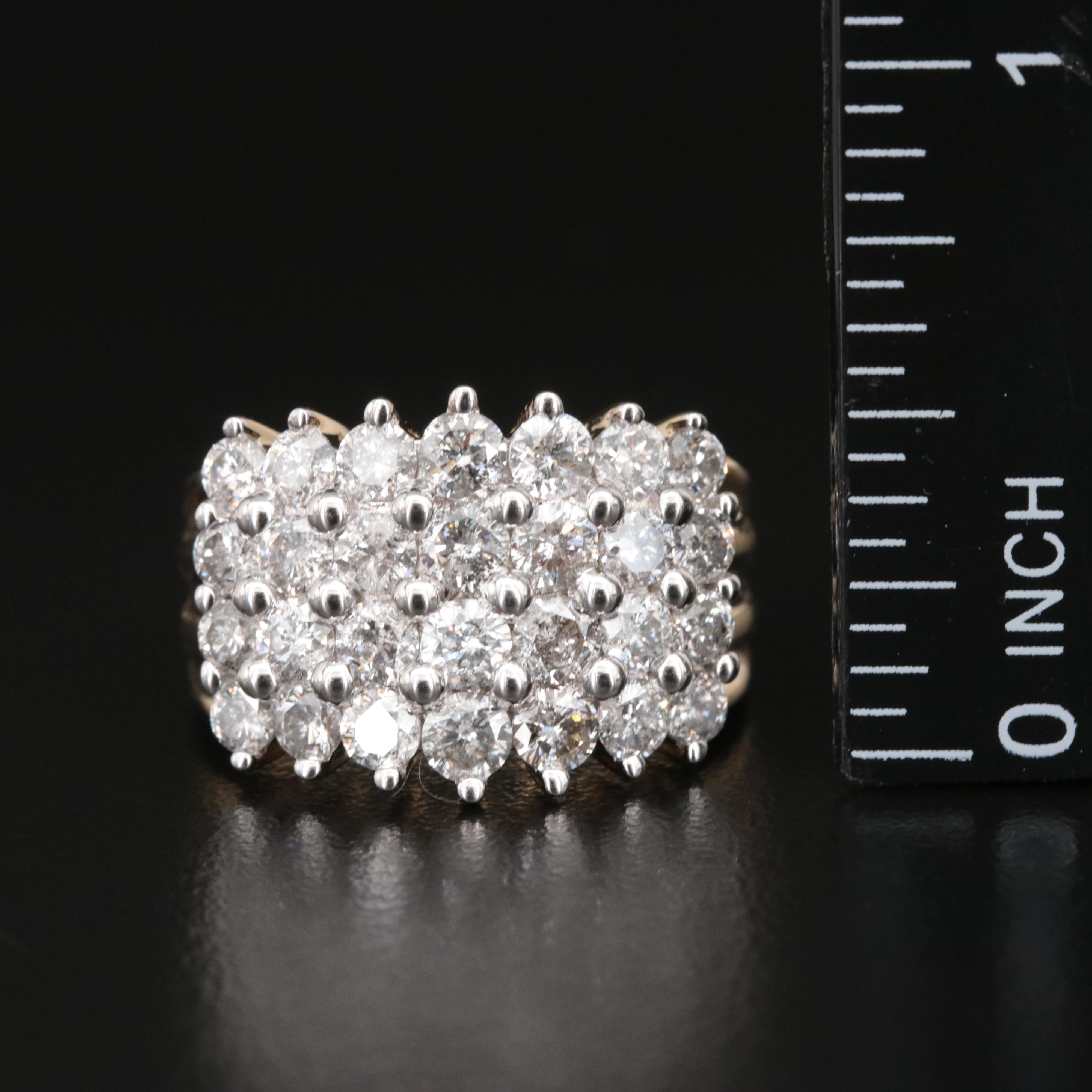 14K 3.00 CTW Diamond Multi-Row Ring