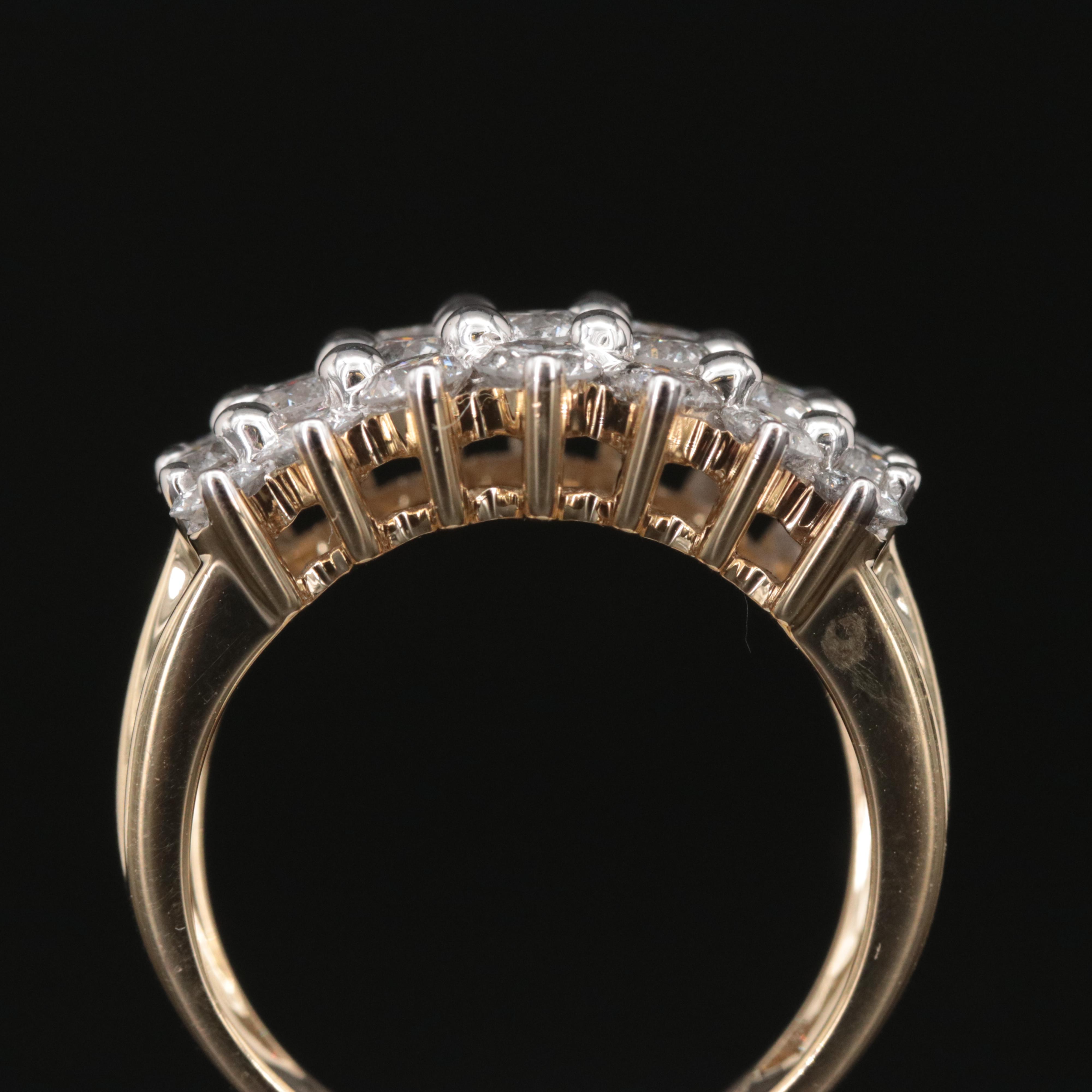 14K 3.00 CTW Diamond Multi-Row Ring