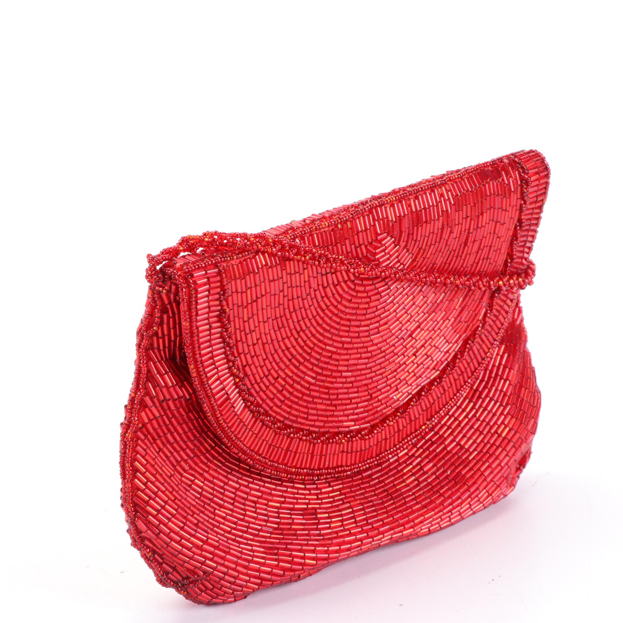 Small Beaded Flap Shoulder Bags and Beaded Hair Comb