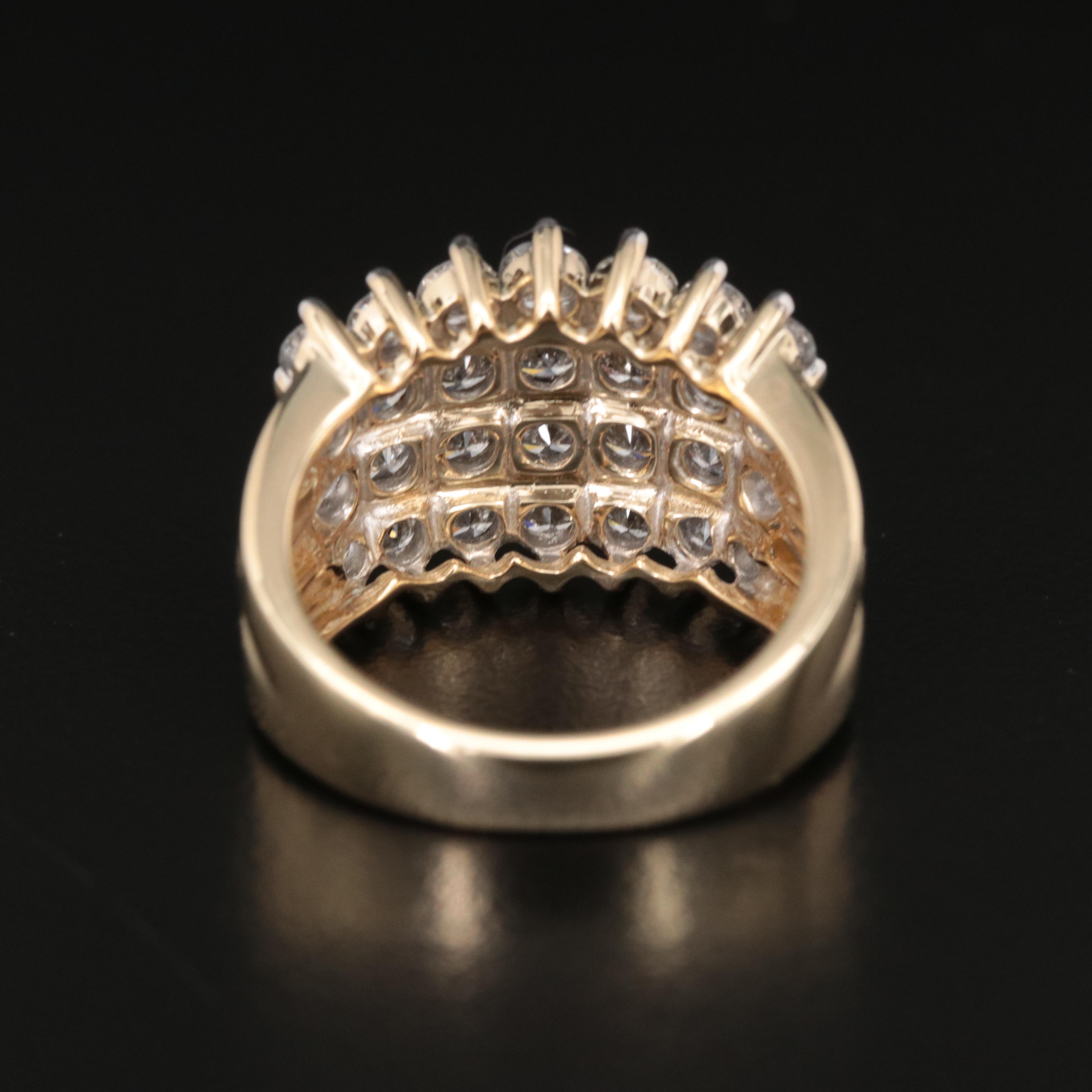 14K 3.00 CTW Diamond Multi-Row Ring