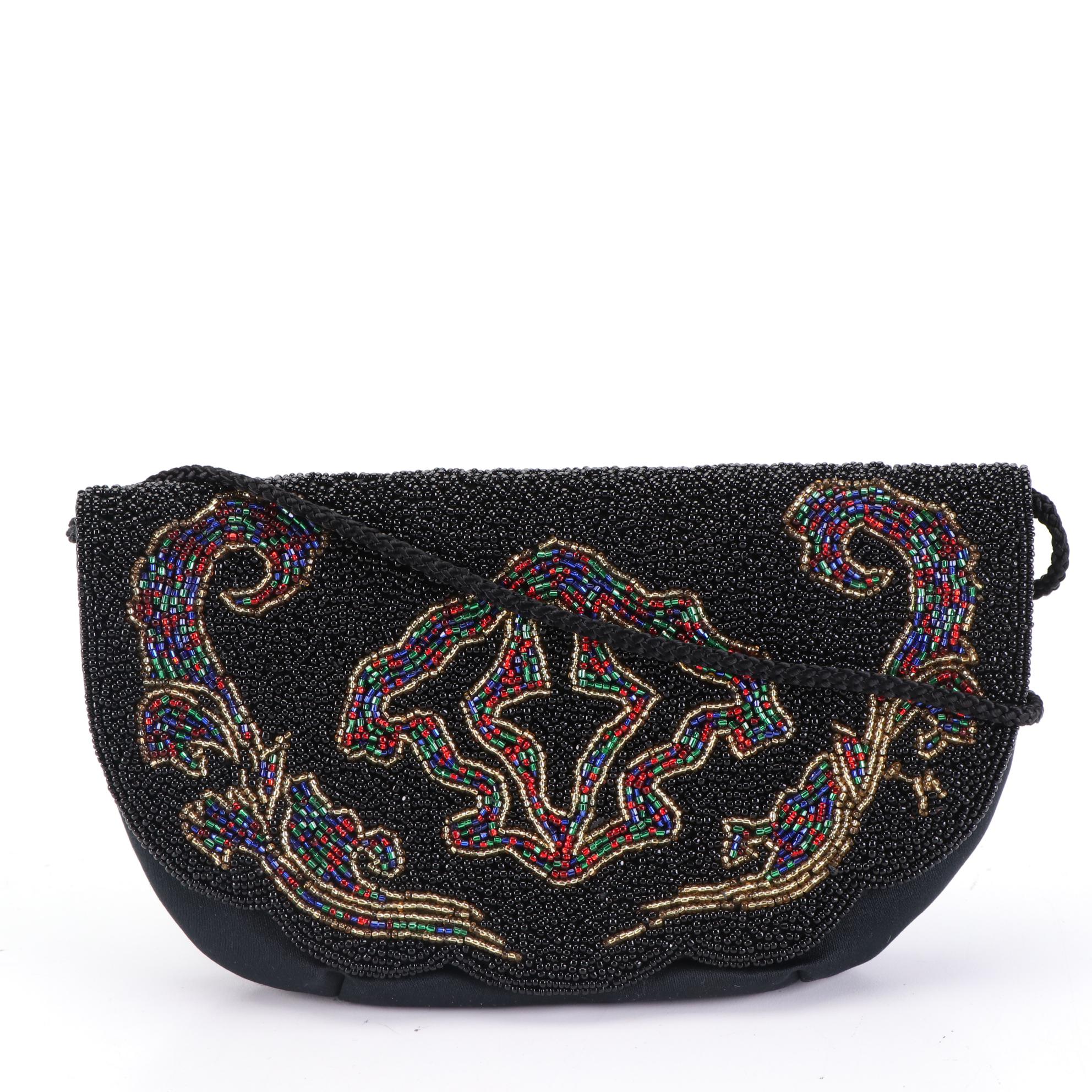 Small Beaded Flap Shoulder Bags and Beaded Hair Comb