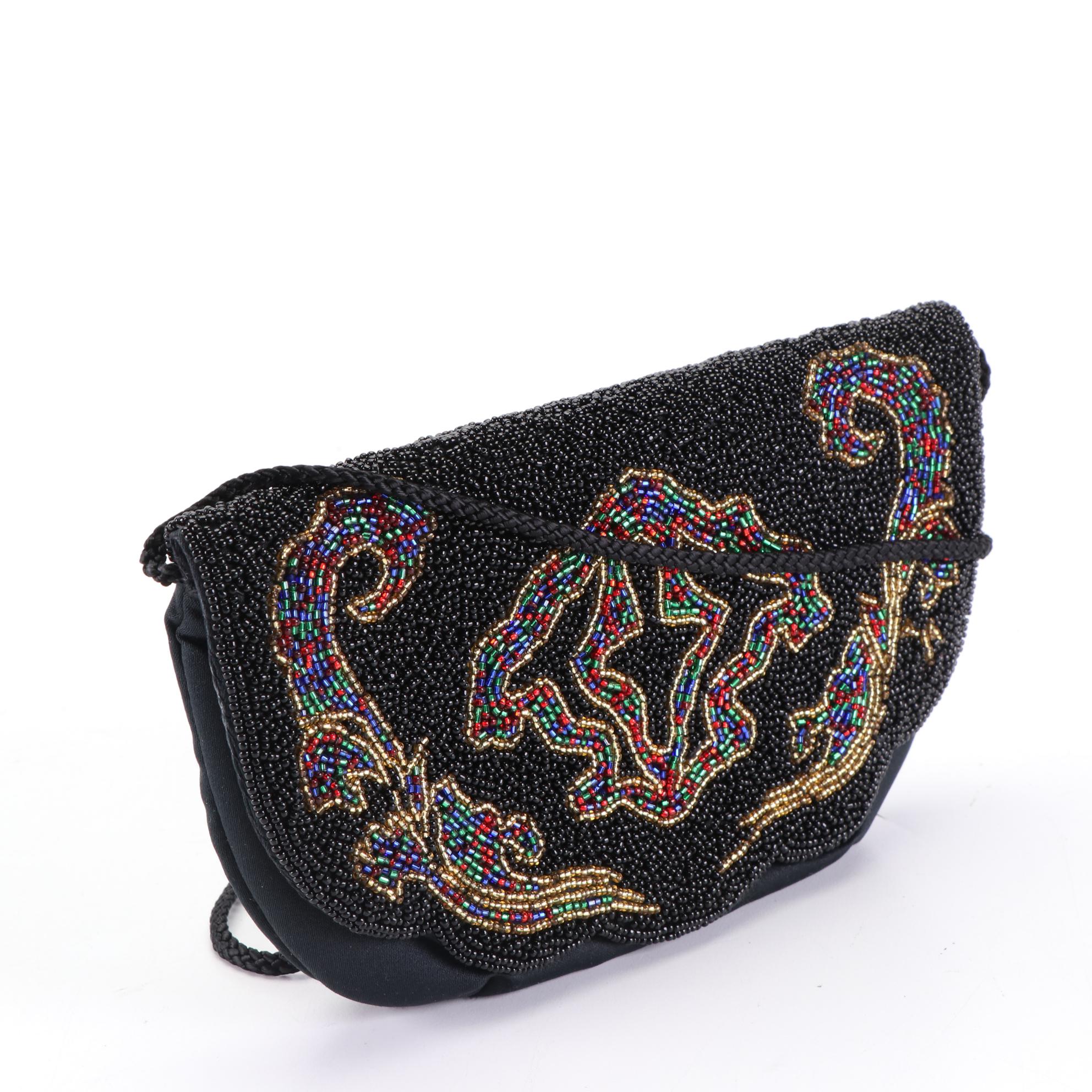 Small Beaded Flap Shoulder Bags and Beaded Hair Comb