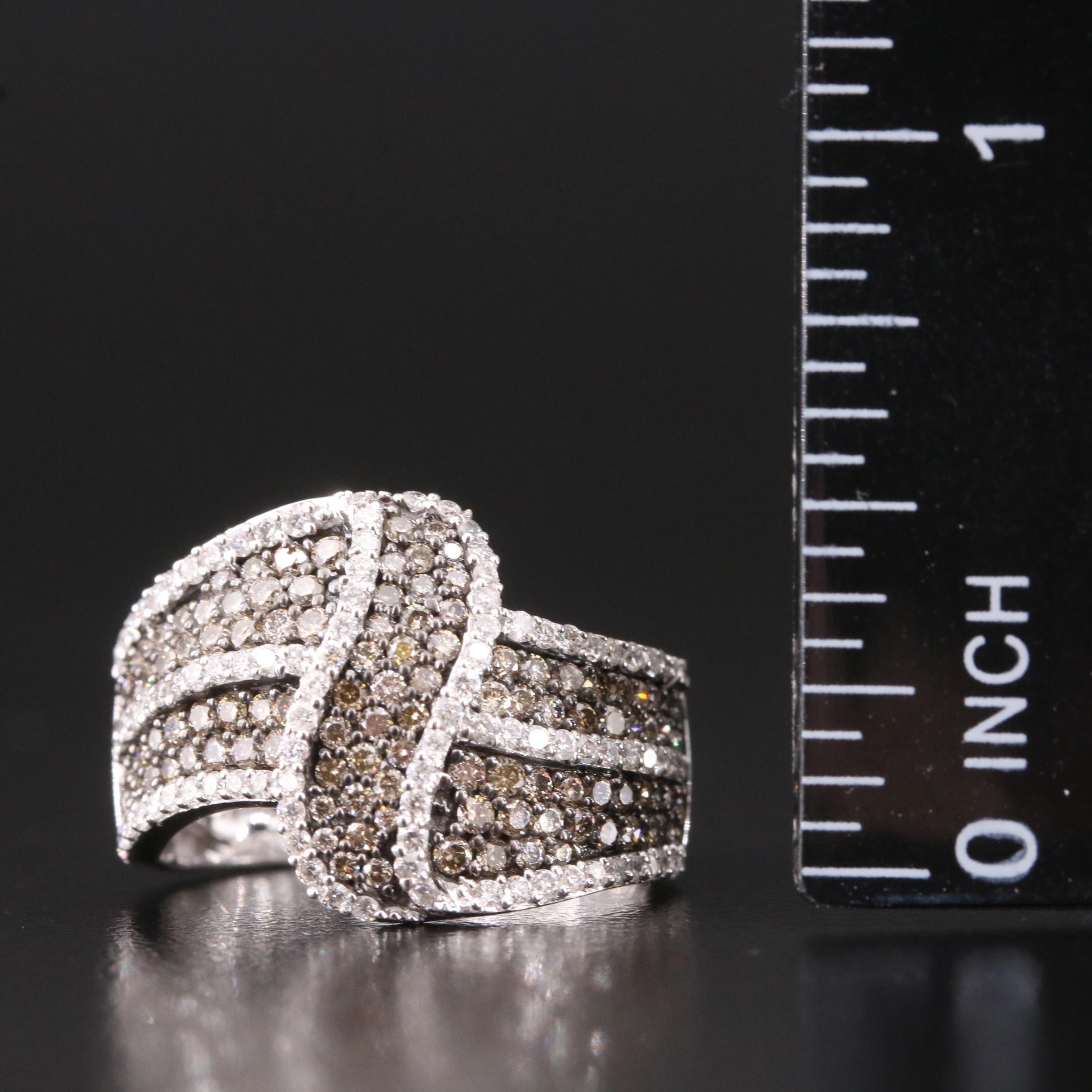 14K 1.41 CTW Diamond Crossover Ring