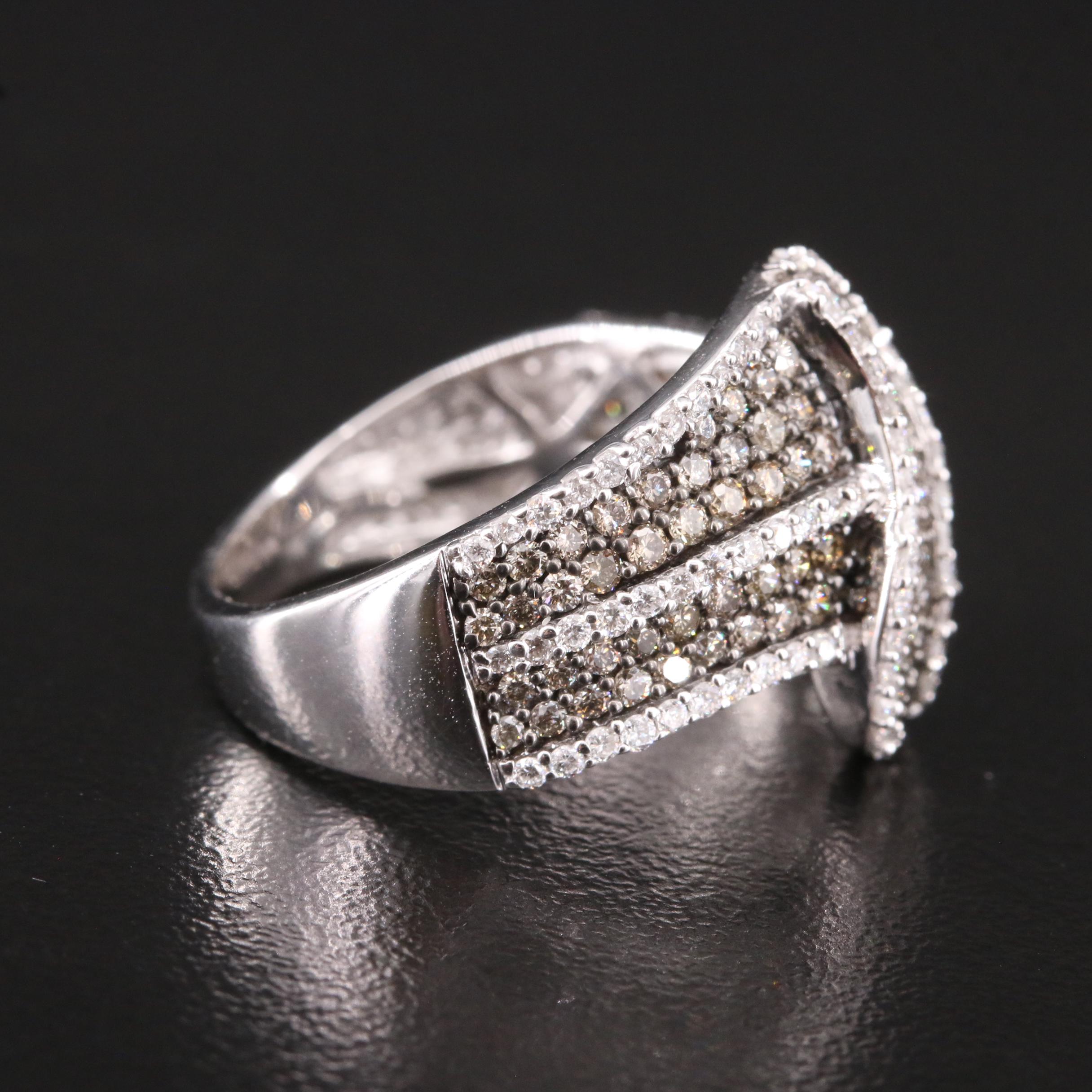 14K 1.41 CTW Diamond Crossover Ring