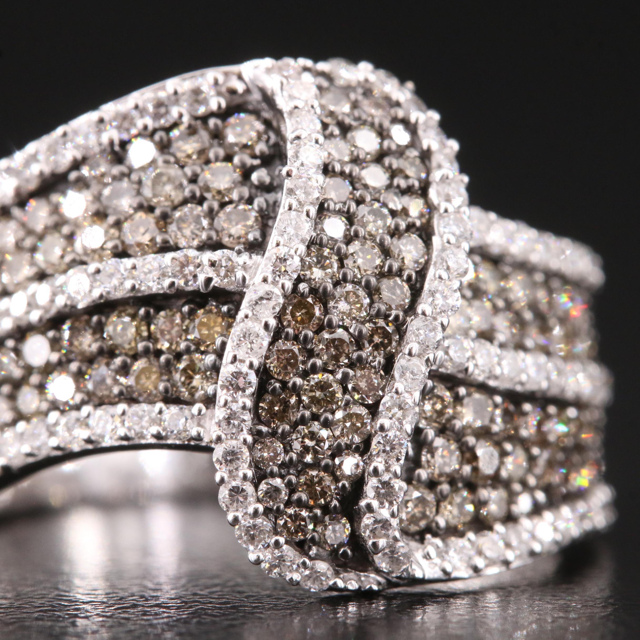 14K 1.41 CTW Diamond Crossover Ring