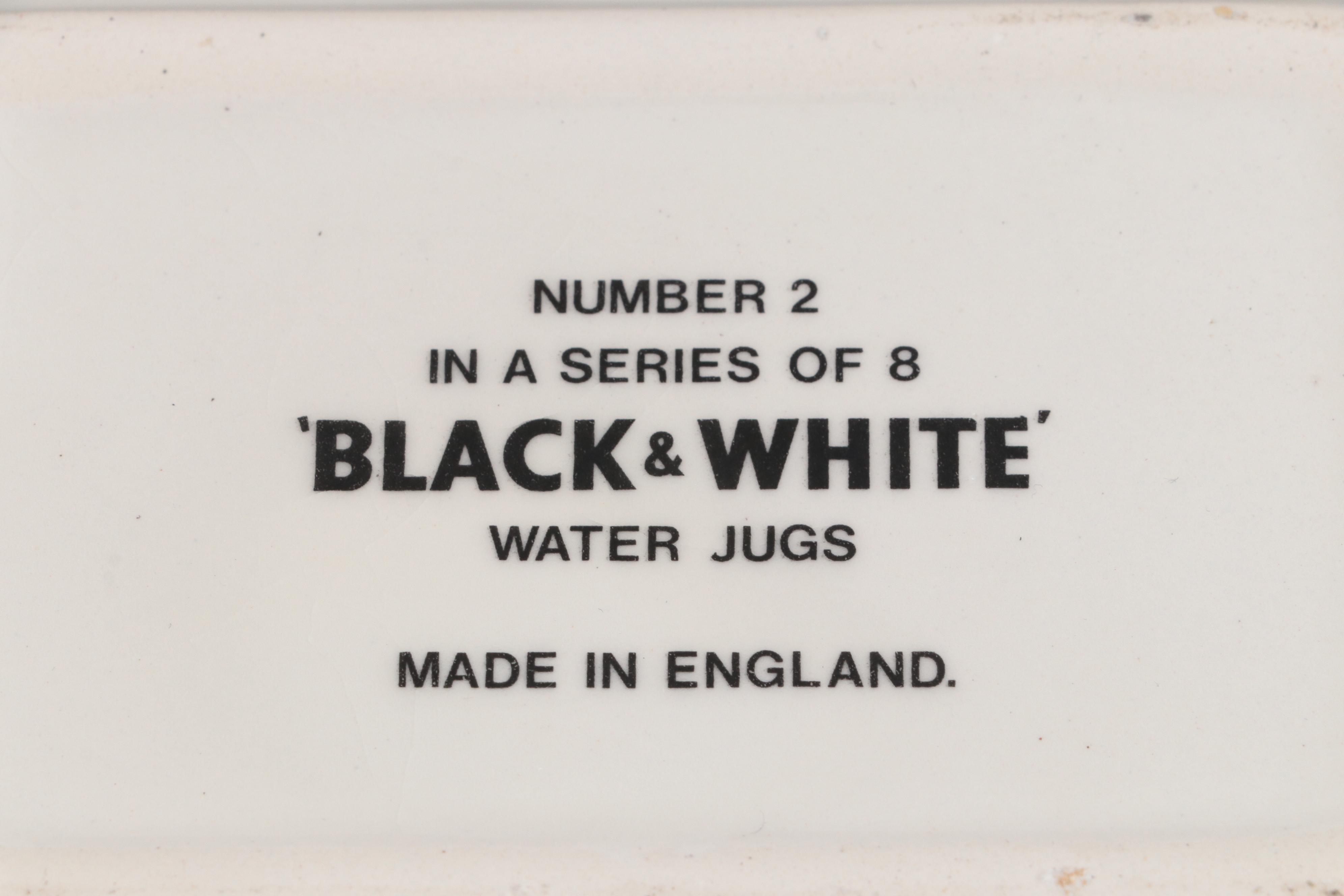 James Buchanan & Co. Black & White Whisky Ceramic Water Jug and Ashtray