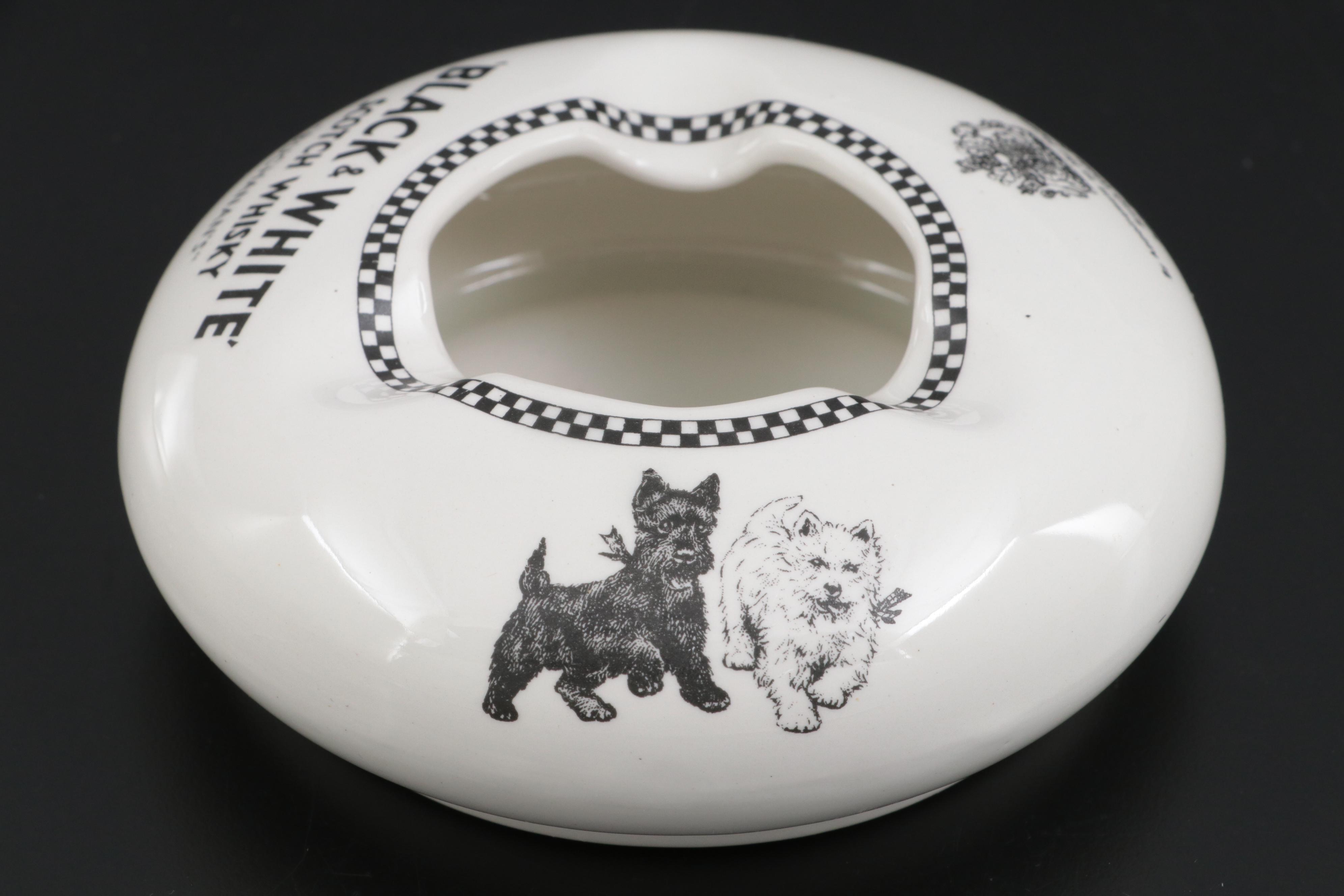 James Buchanan & Co. Black & White Whisky Ceramic Water Jug and Ashtray