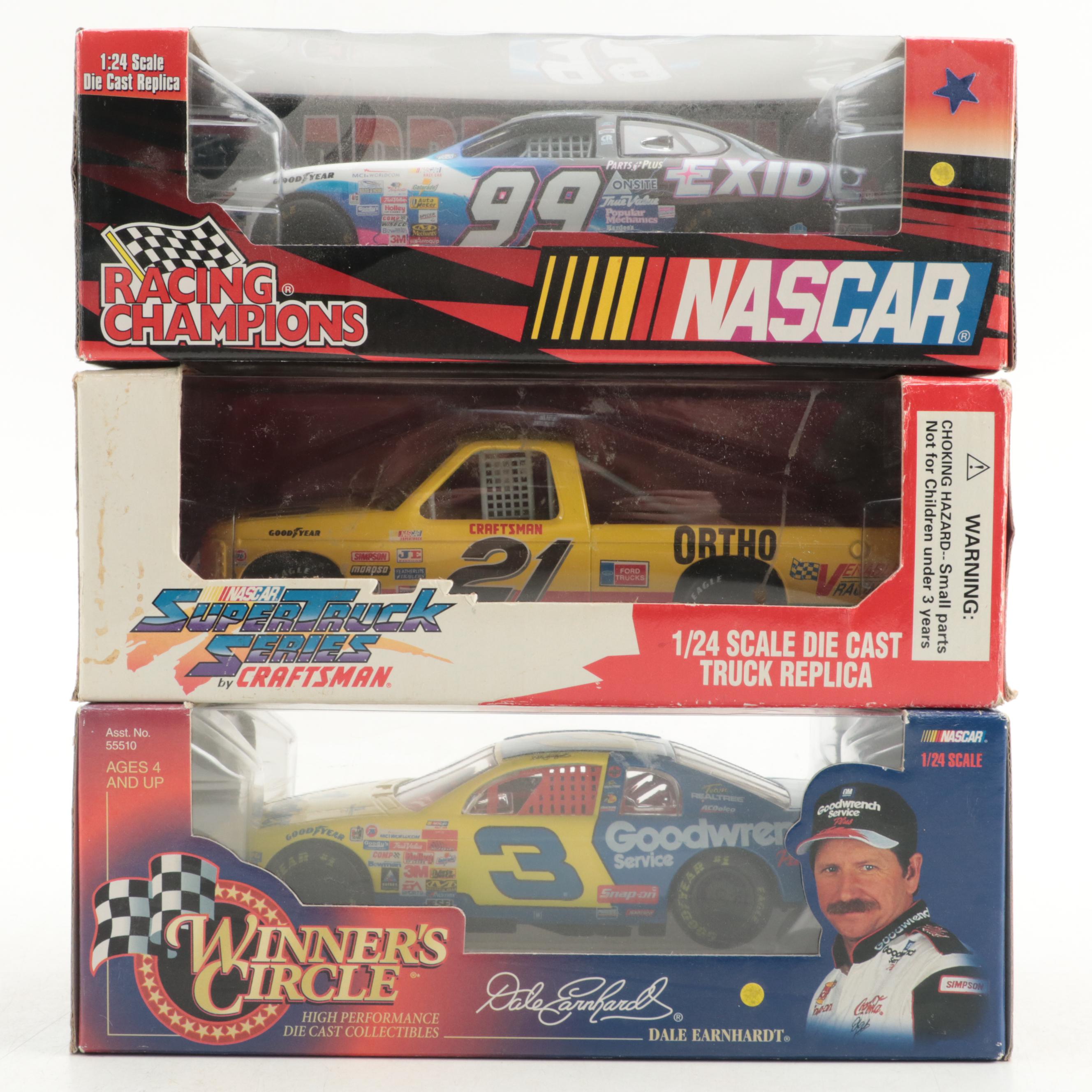 Action, Racing Champions, and Hasbro NASCAR Diecast Racing Cars and Bank