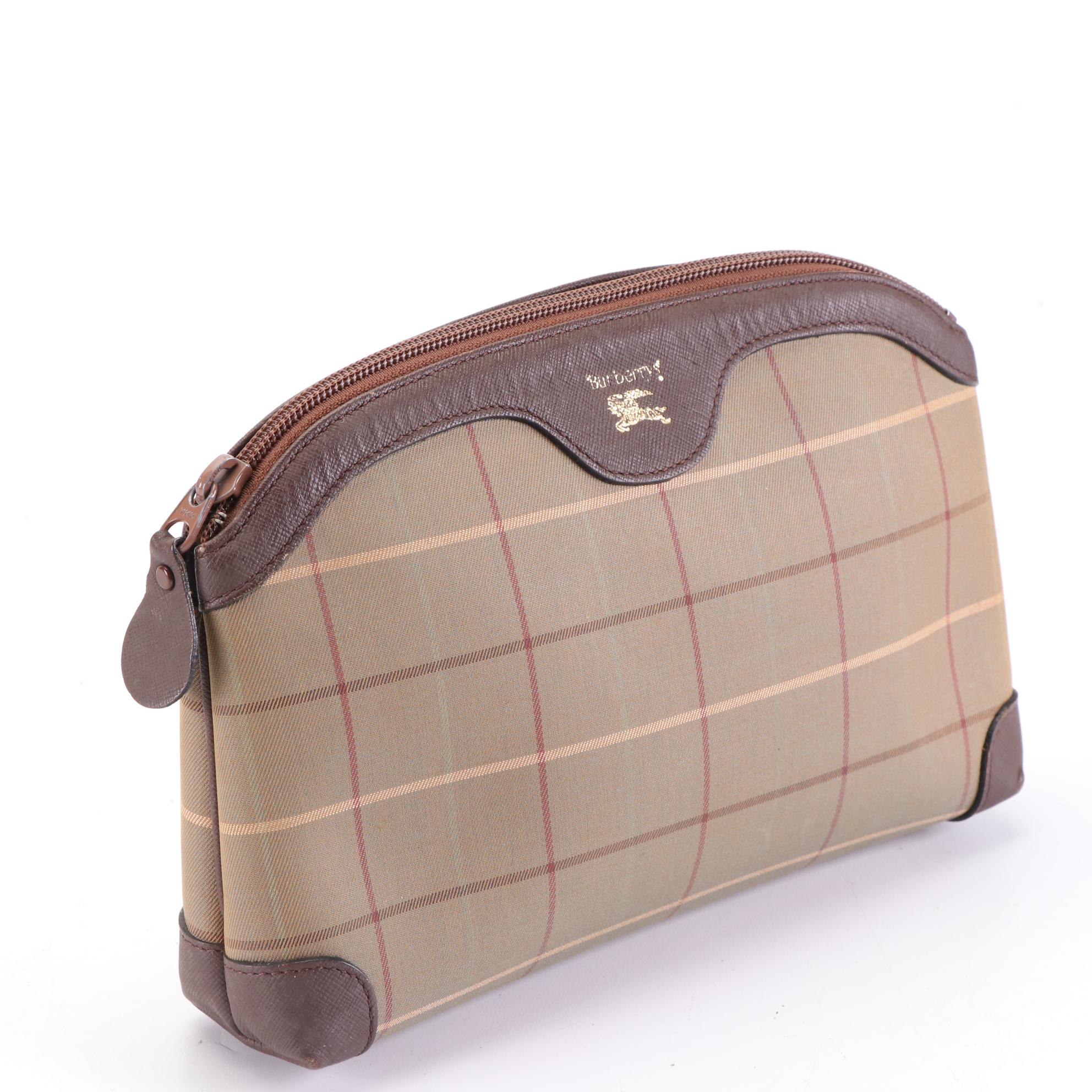 Burberry Check and Leather Pouch