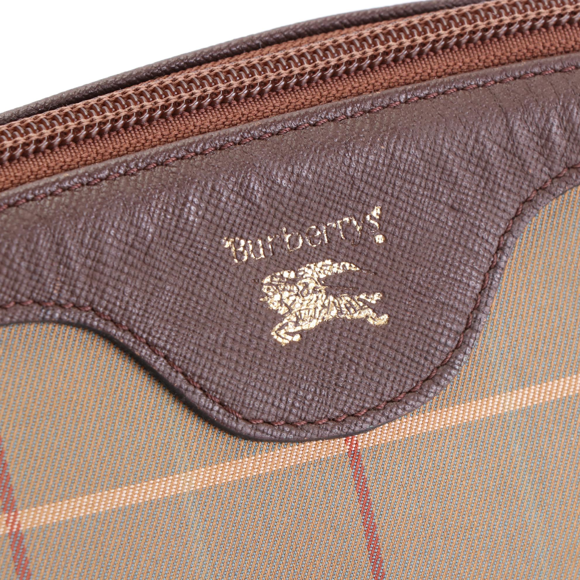 Burberry Check and Leather Pouch