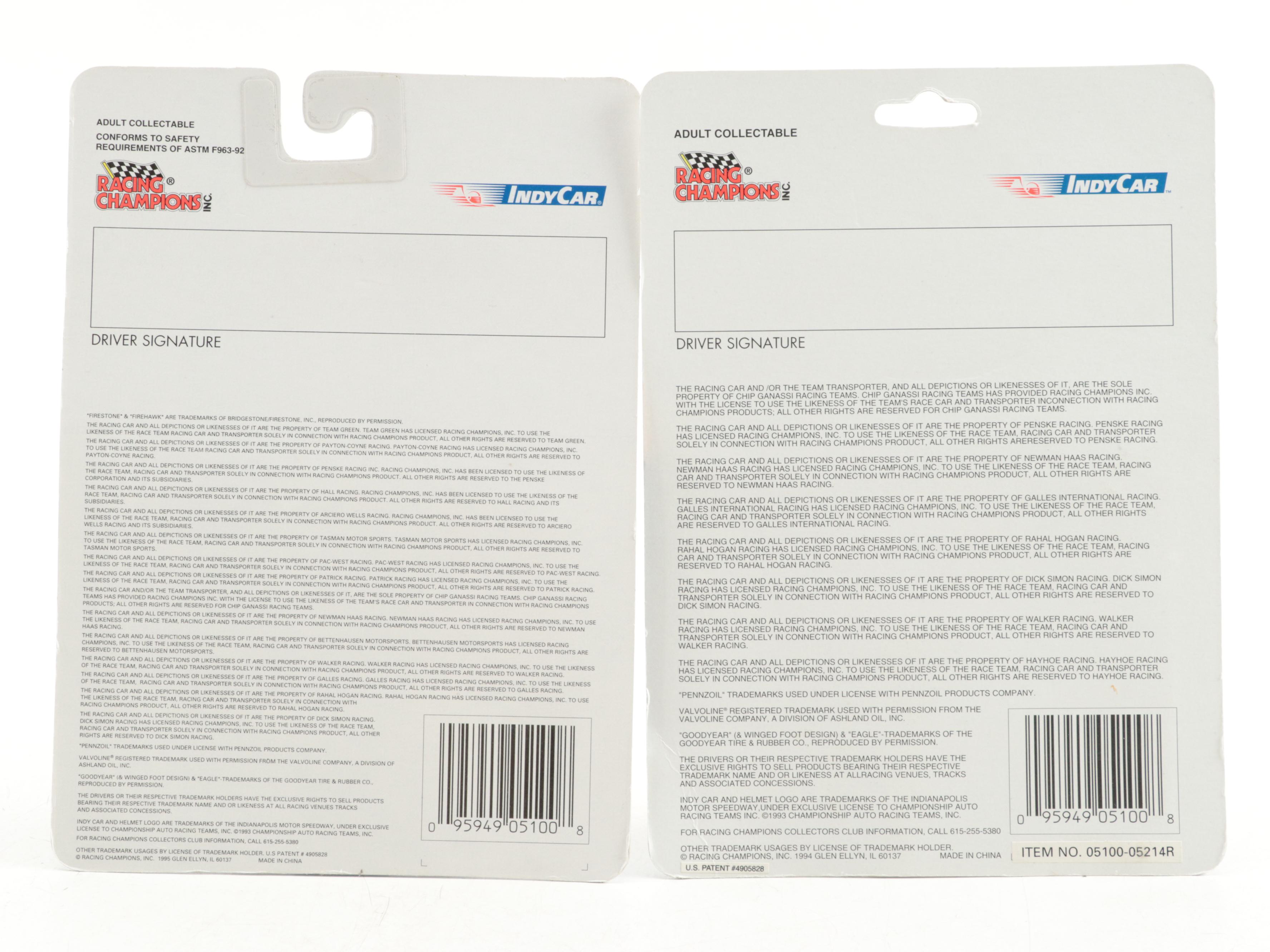 Racing Champions, Greenlight and Other Diecast Indy Cars