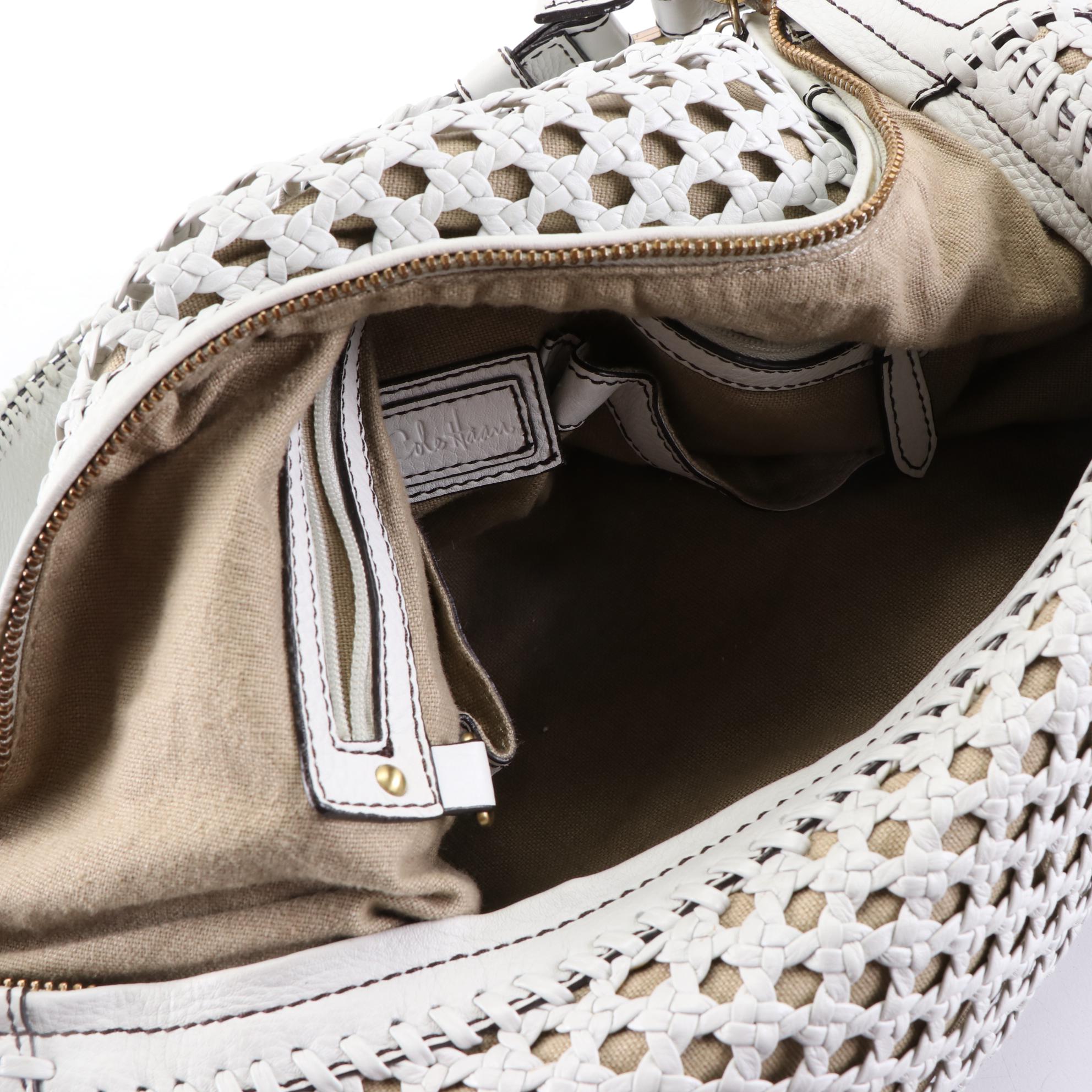 Cole Haan Shoulder Bag in Woven Openwork and Grained Leather