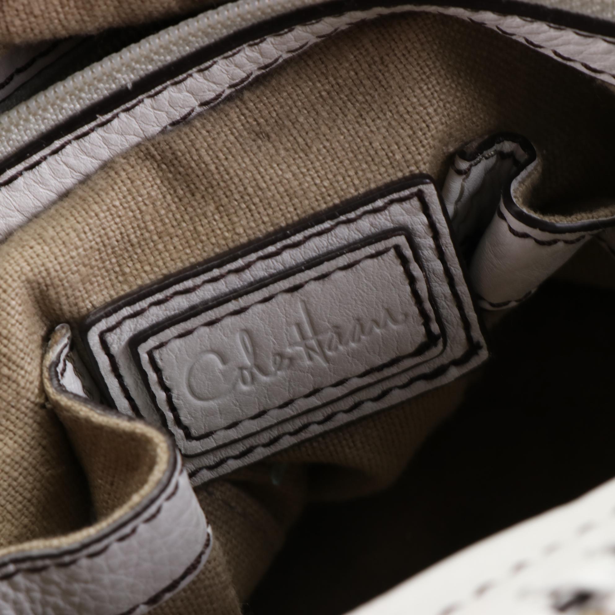 Cole Haan Shoulder Bag in Woven Openwork and Grained Leather
