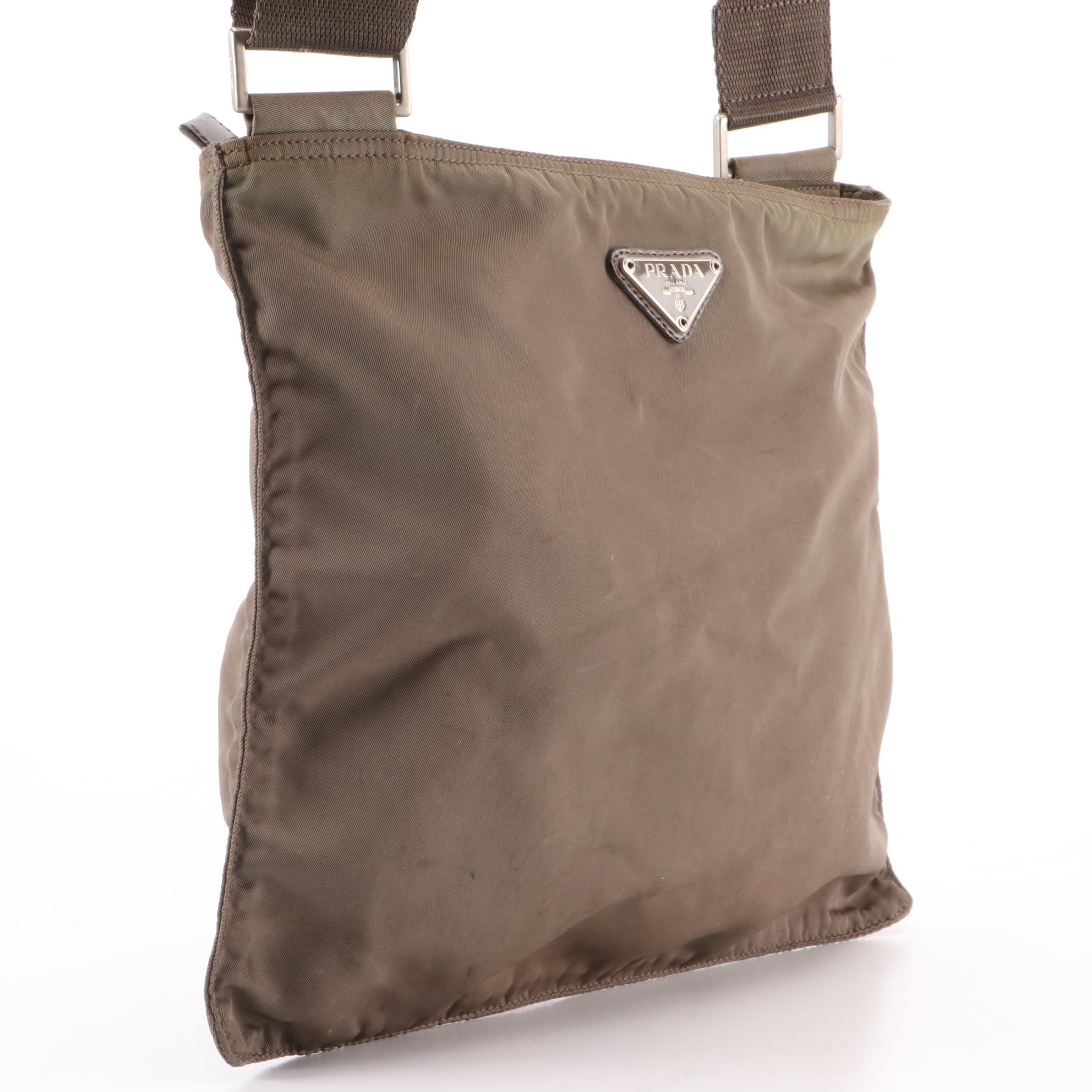 Prada Slim Zip Crossbody Bag in Nylon Gabardine