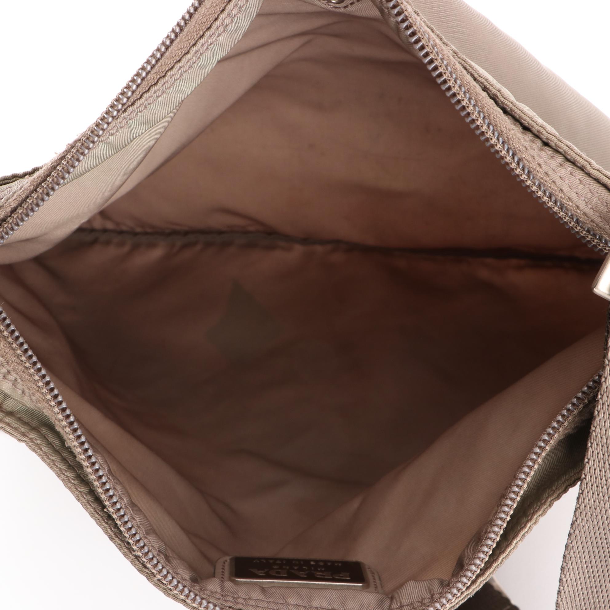 Prada Slim Zip Crossbody Bag in Nylon Gabardine