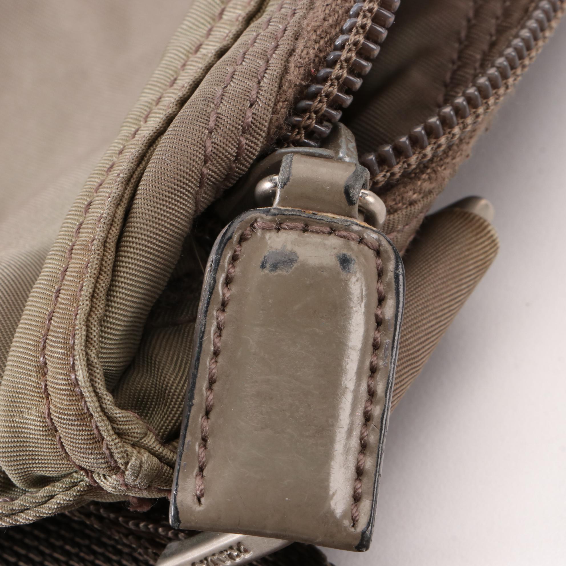 Prada Slim Zip Crossbody Bag in Nylon Gabardine