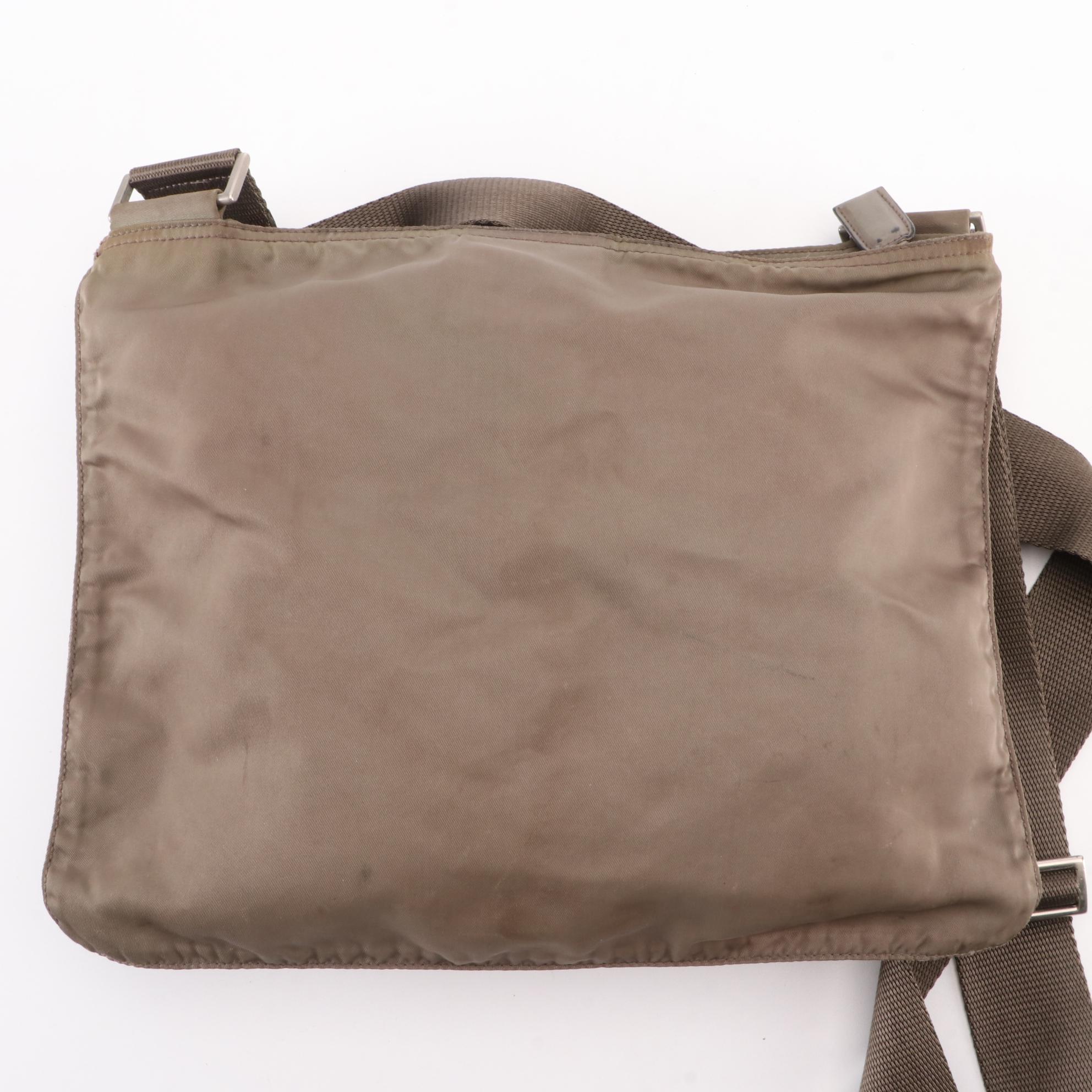 Prada Slim Zip Crossbody Bag in Nylon Gabardine
