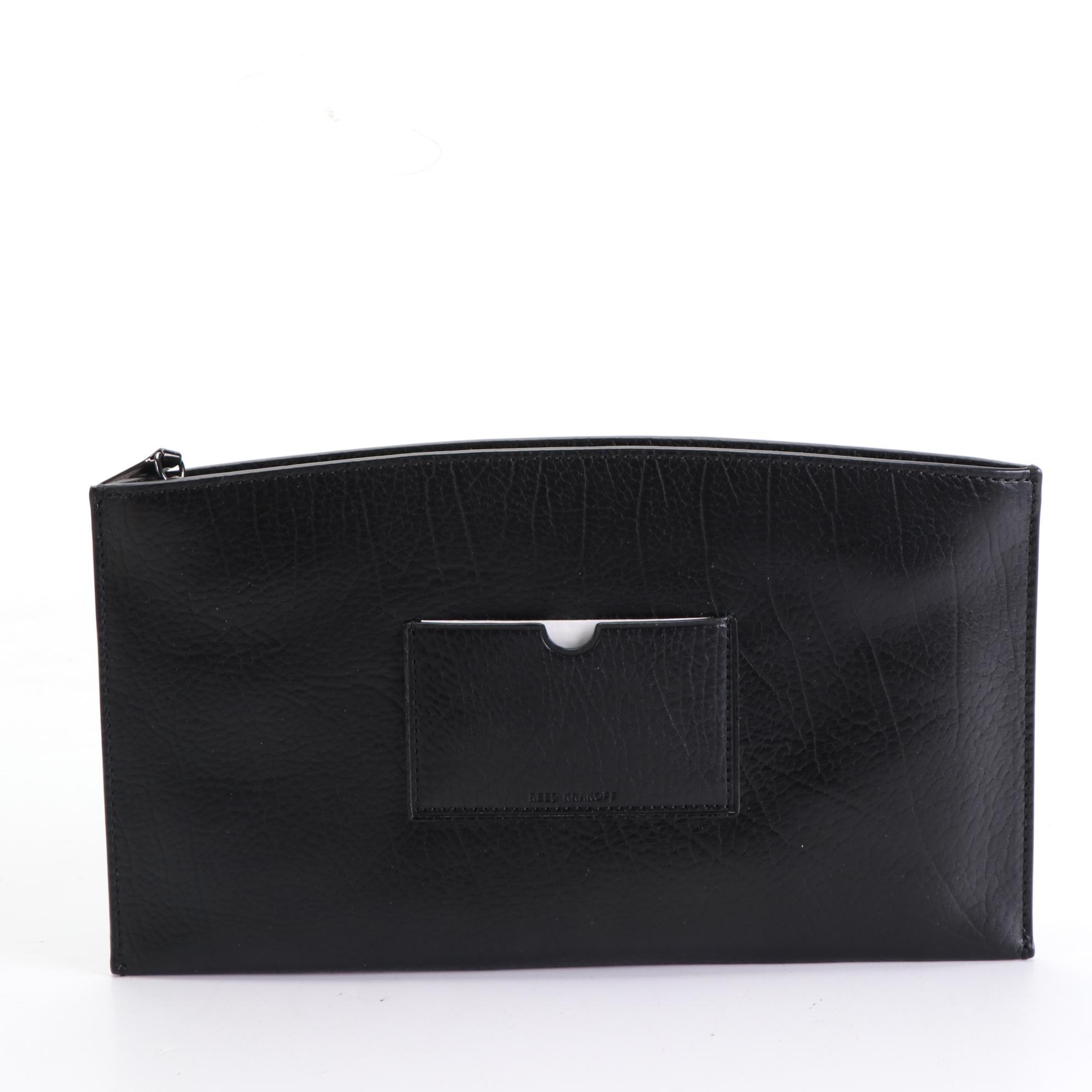 Reed Krakoff Large Atlantique Tote Bag in Black Leather/Distressed Calf Hair