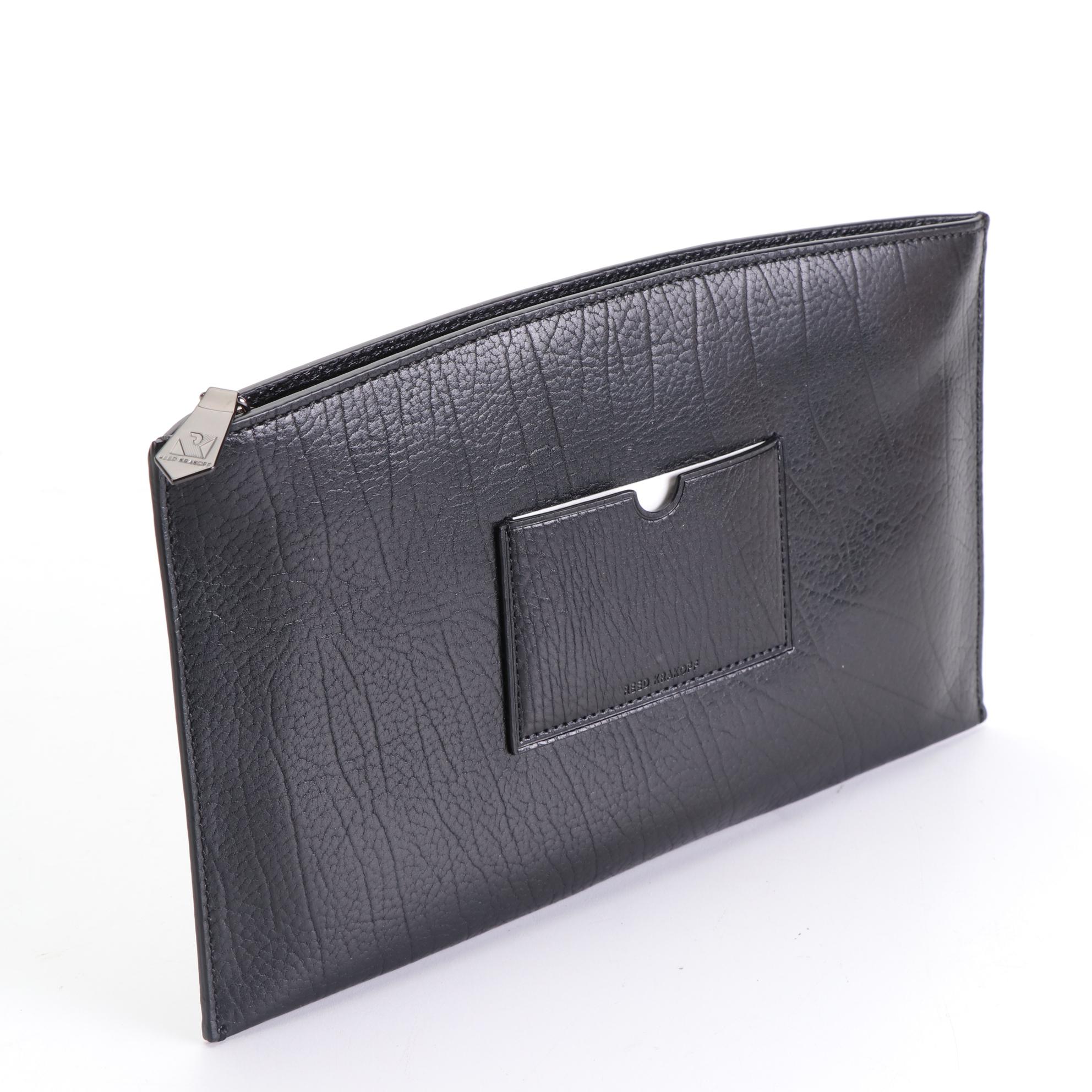 Reed Krakoff Large Atlantique Tote Bag in Black Leather/Distressed Calf Hair