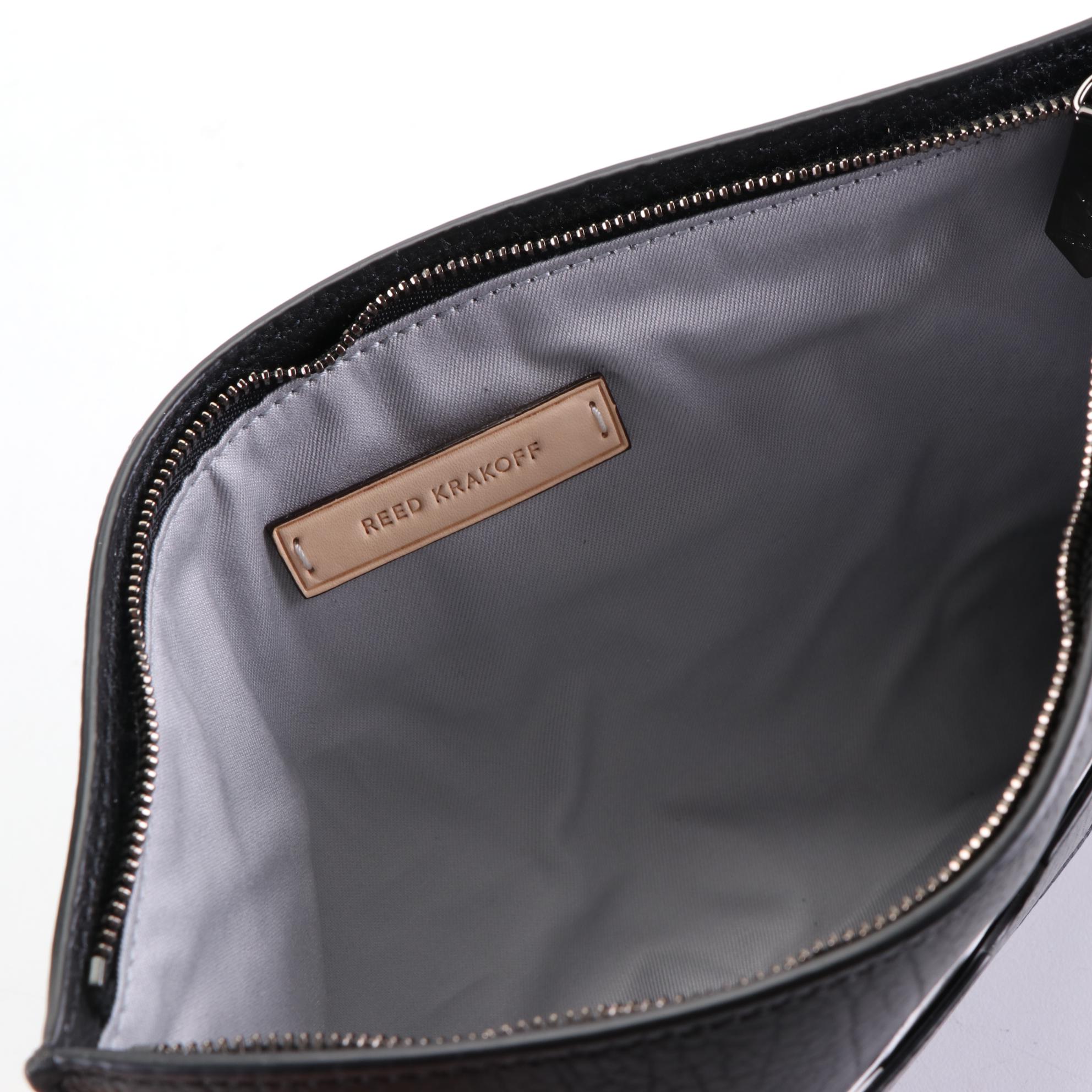 Reed Krakoff Large Atlantique Tote Bag in Black Leather/Distressed Calf Hair