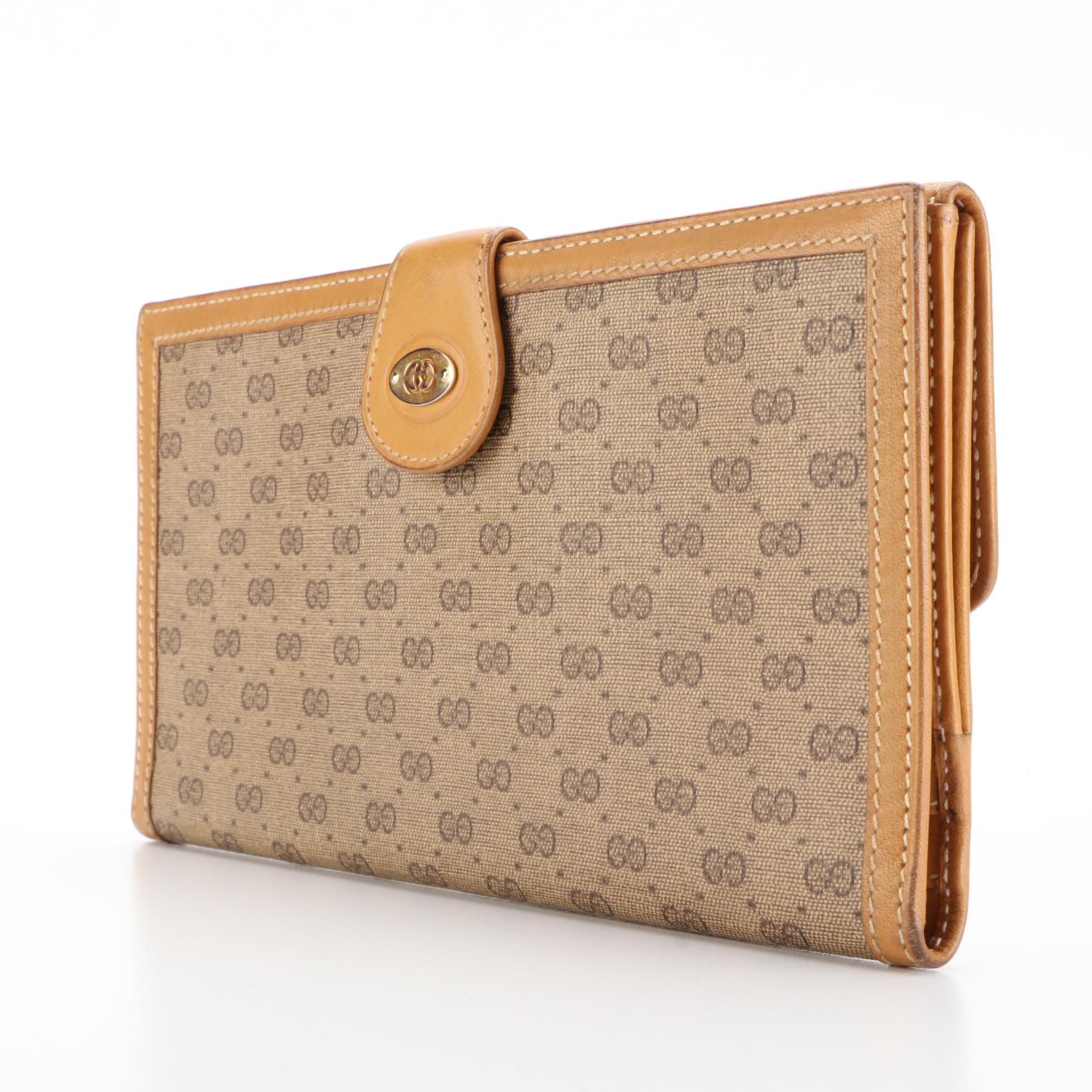 Gucci Micro GG Supreme Canvas and Leather Wallet