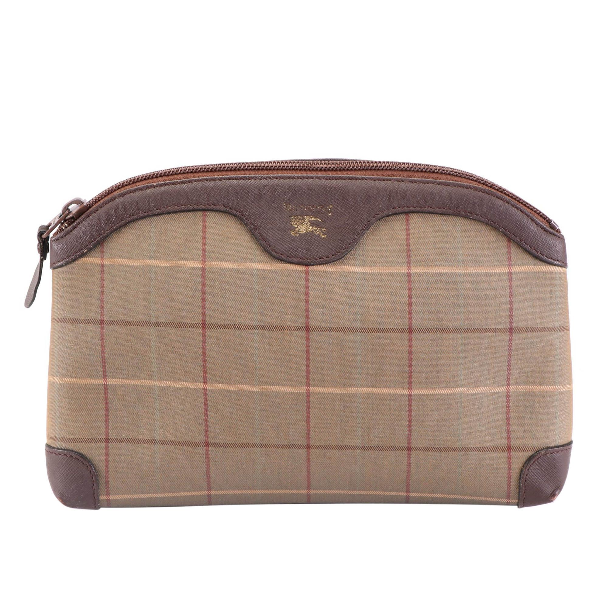 Burberry Check and Leather Pouch