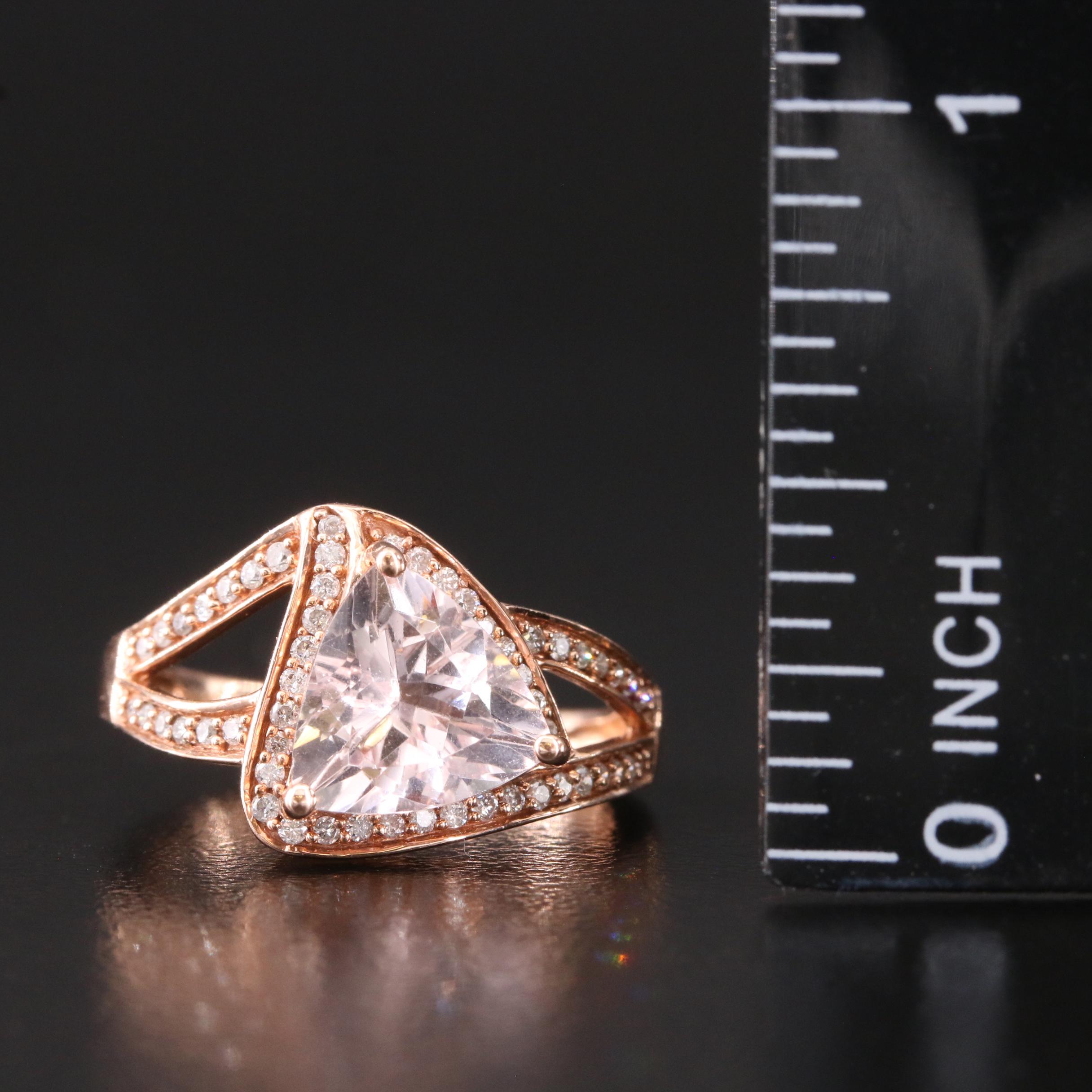 10K Morganite and Diamond Ring
