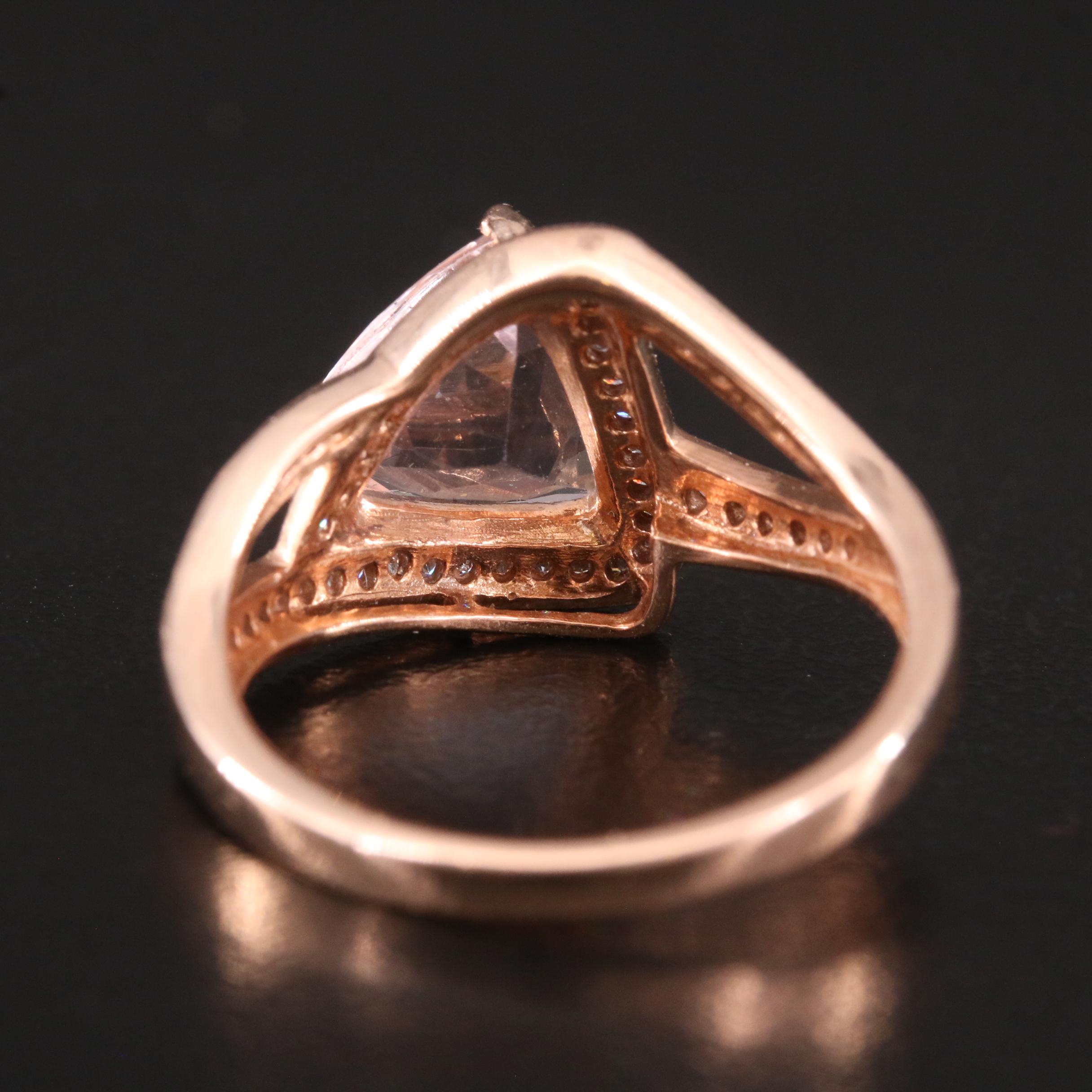 10K Morganite and Diamond Ring