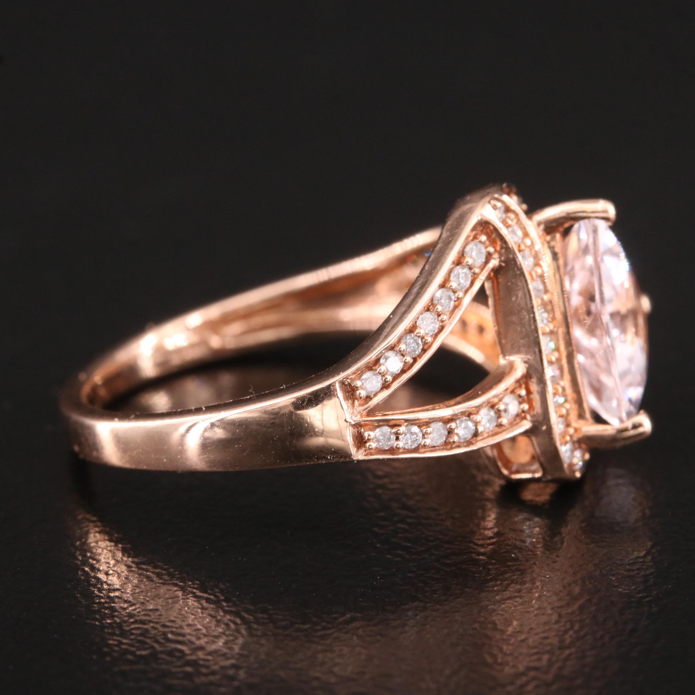 10K Morganite and Diamond Ring