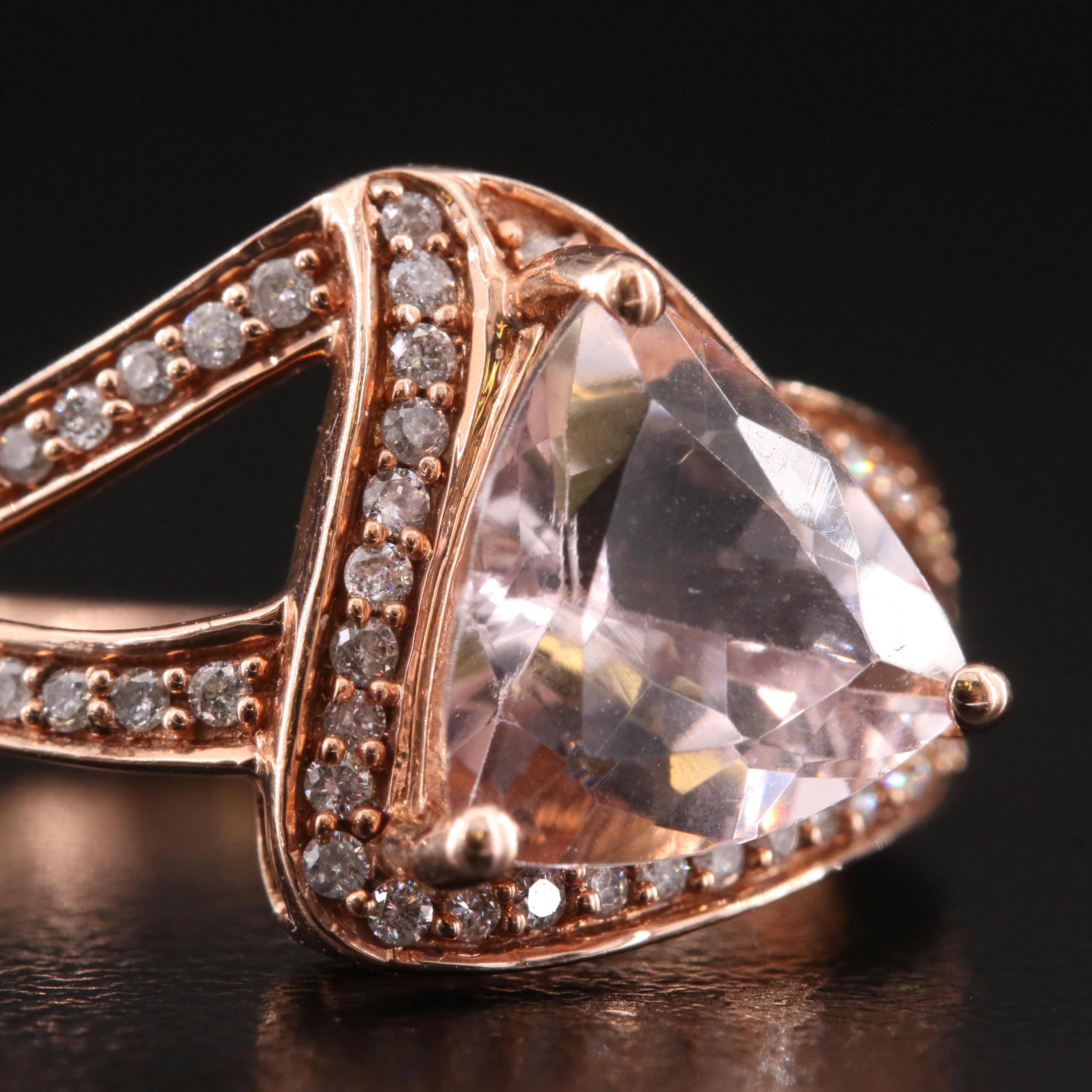 10K Morganite and Diamond Ring
