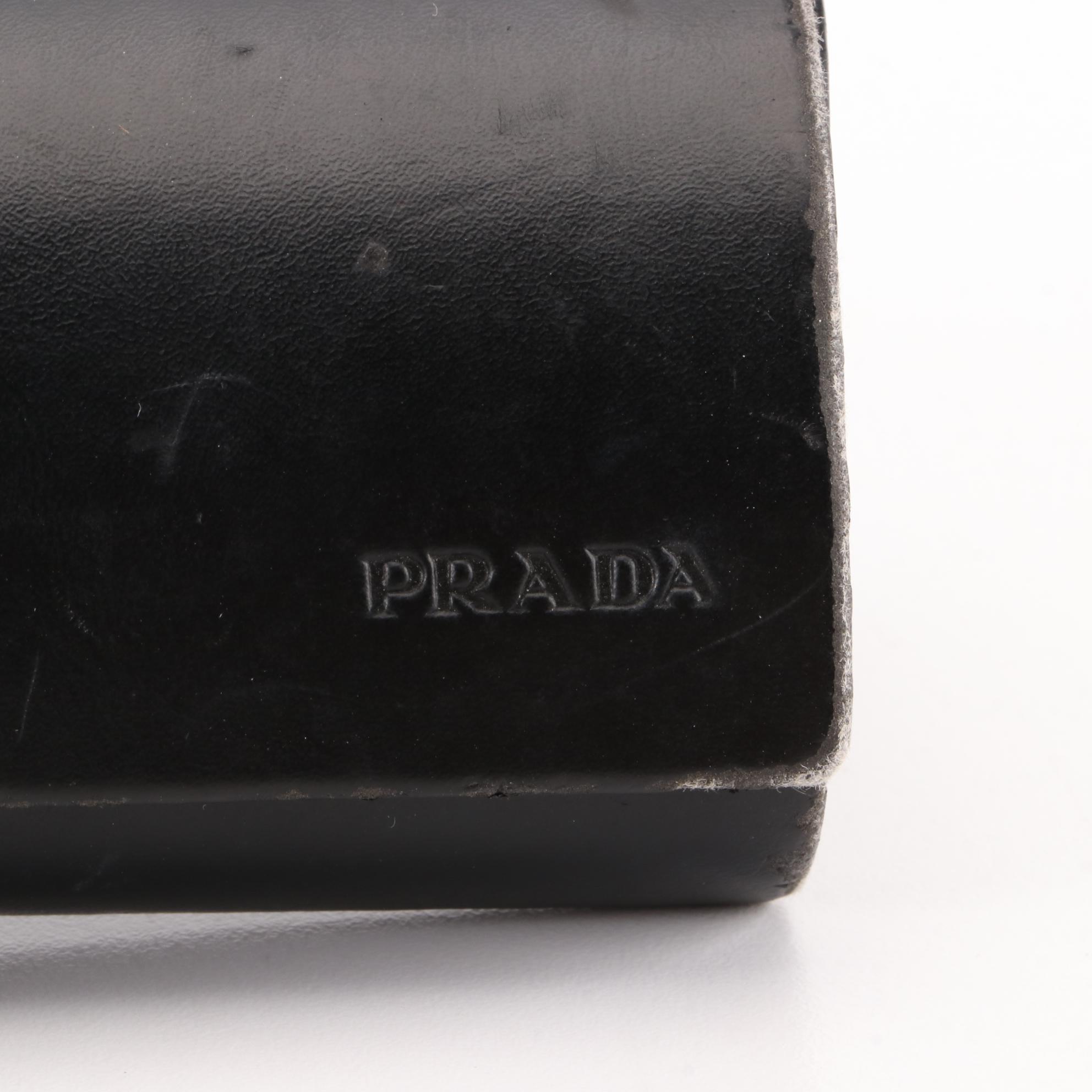 Prada SPR 03C Havana Half-Rim Sunglasses with Case